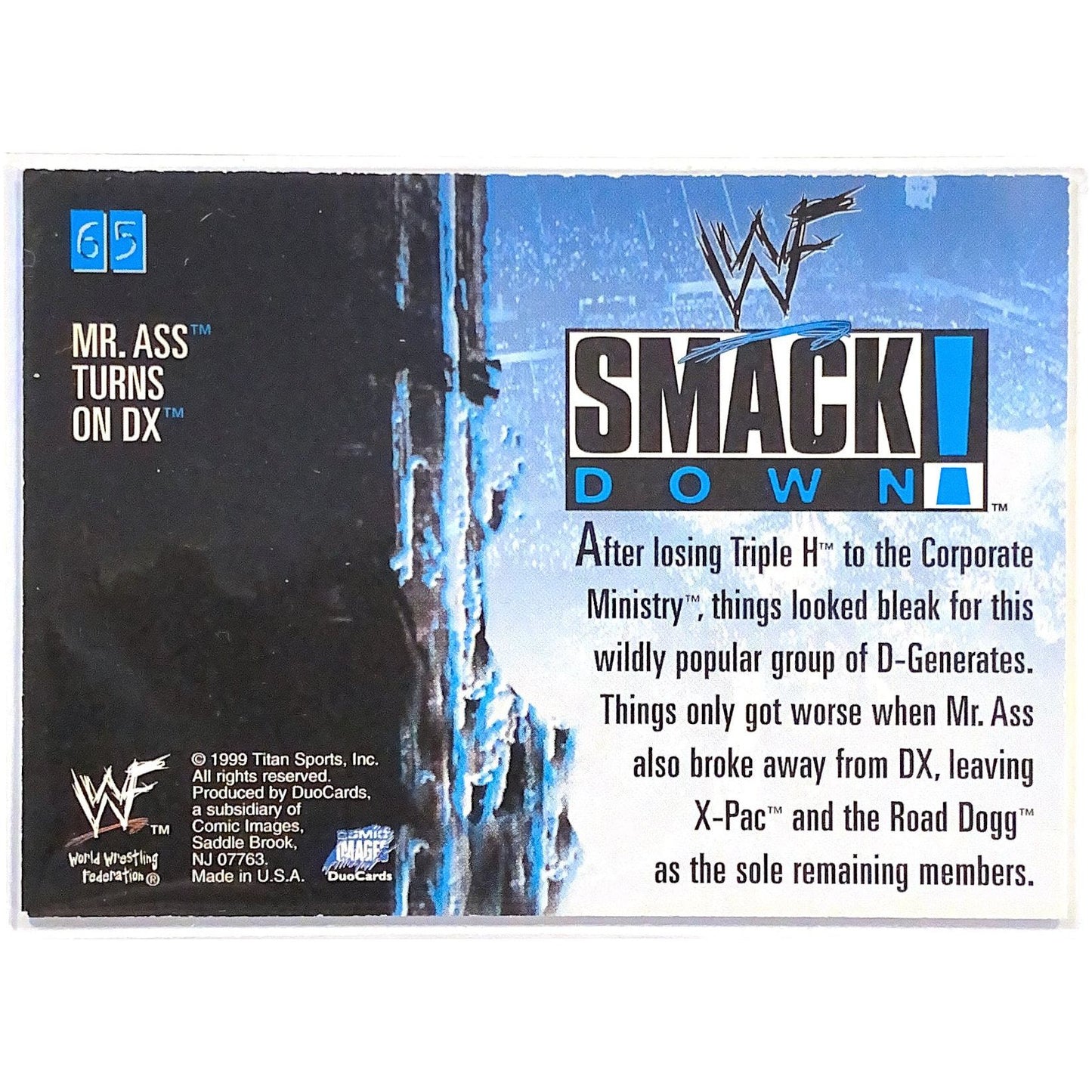 1999 Titan Sports Comic Images Mr. Ass turns on DX WWF Smackdown! #65 Local Legends Cards & Collectibles