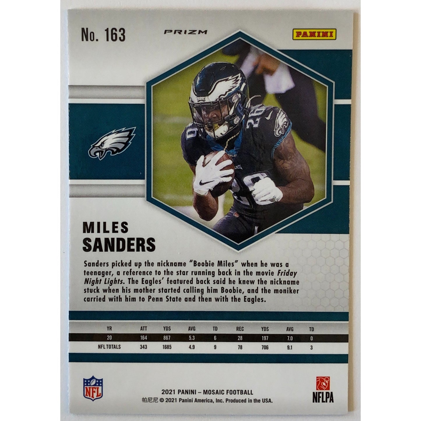 2021 Mosaic Miles Sanders Silver Holo Prizm | Local Legends Cards & Collectibles