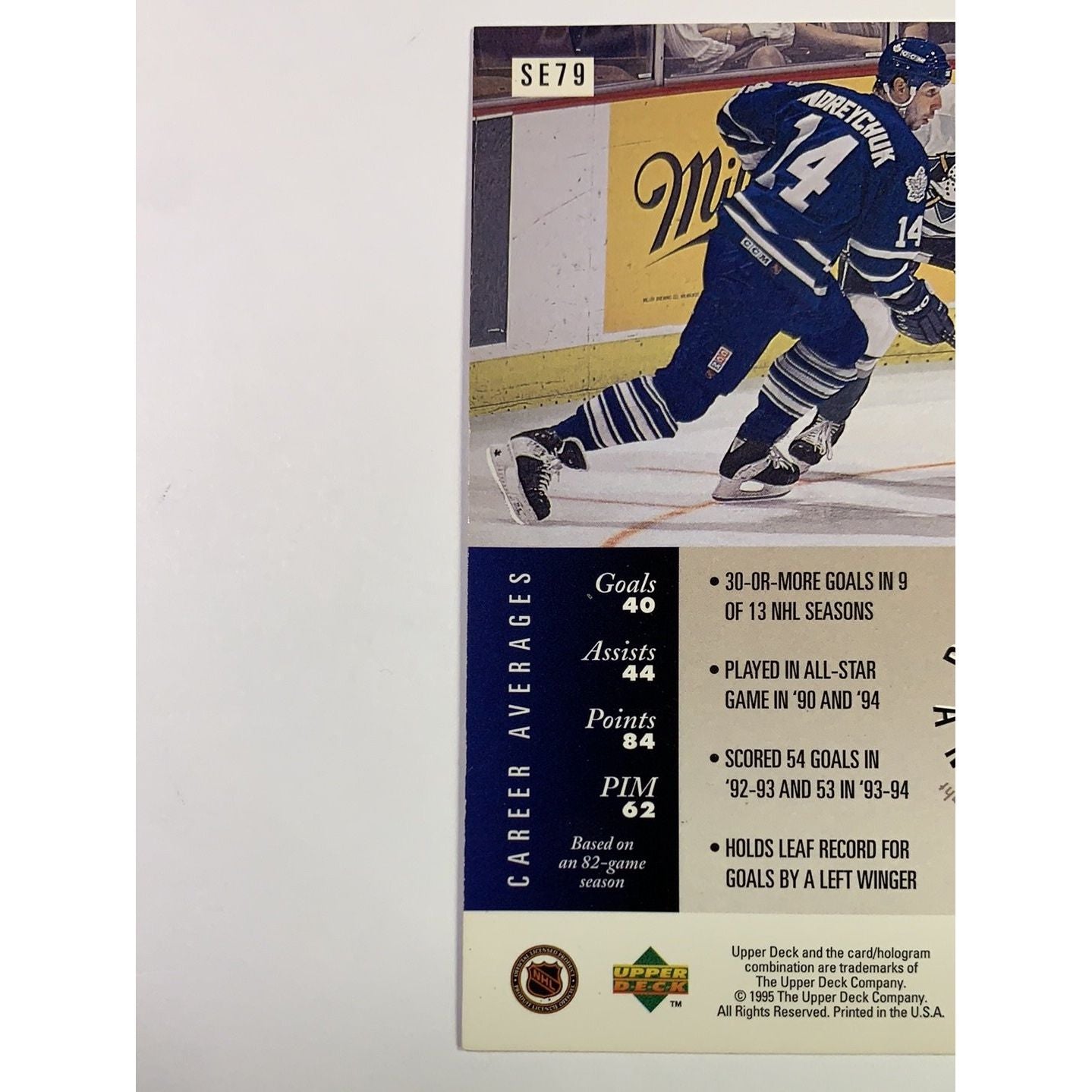 1995-96 Upper Deck Dave Andreychuk Special Edition SE79 | Local Legends Cards & Collectibles