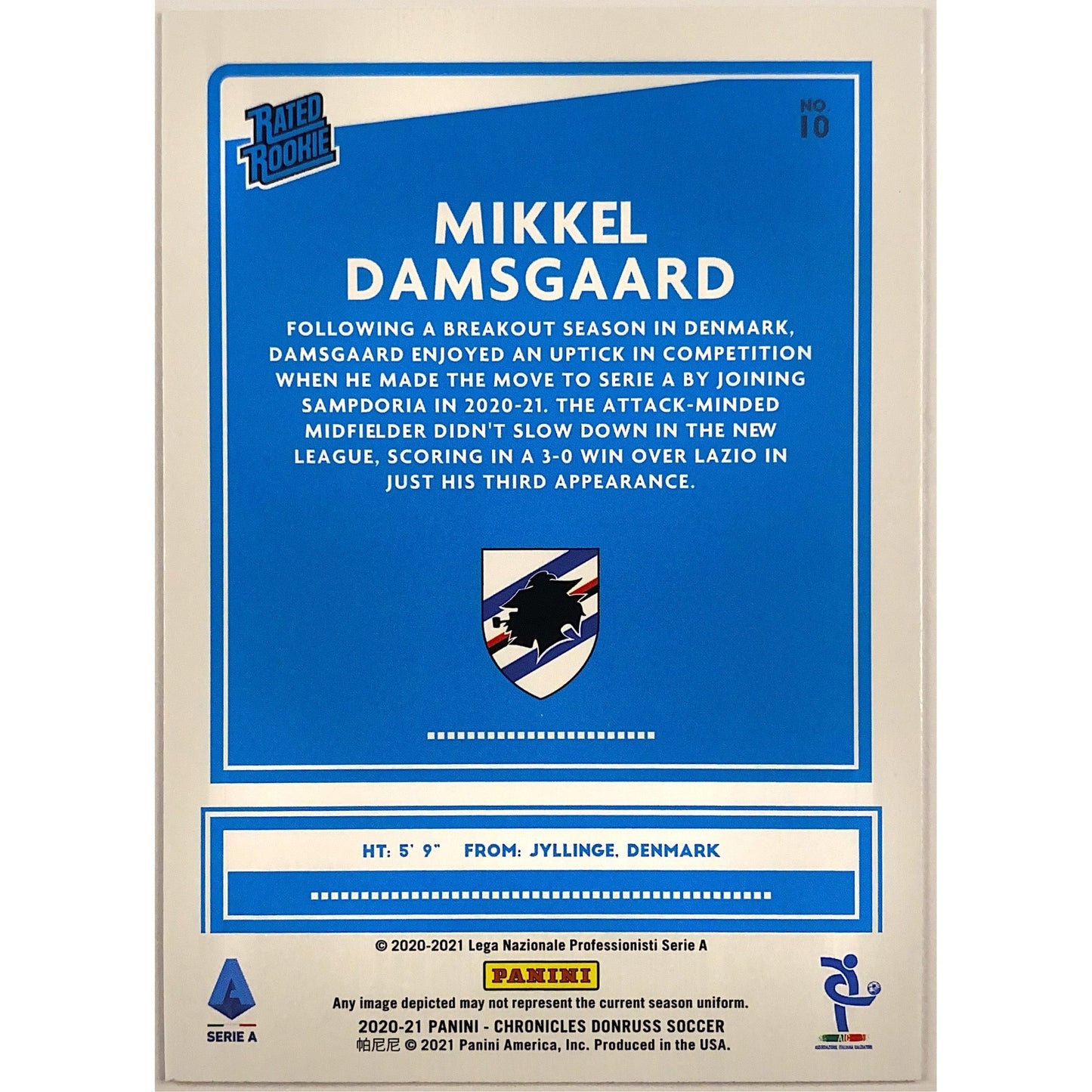 2020-21 Chronicles Donruss Mikkel Damsgaard Purple Astro Rated Rookie | Local Legends Cards & Collectibles