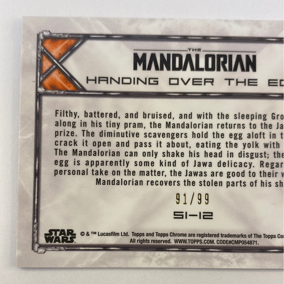 Topps Chrome The Mandalorian Handing Over the Egg Blue Refactor /99 | Local Legends Cards & Collectibles