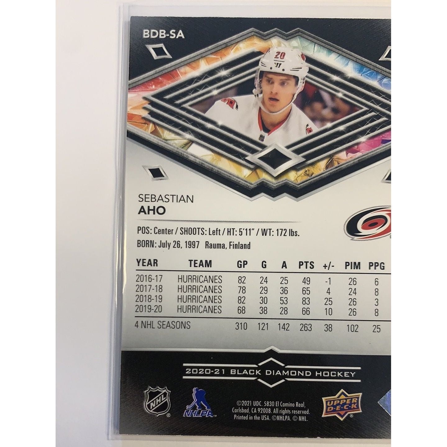 2020-21 Black Diamond Sebastian Aho /349 | Local Legends Cards & Collectibles