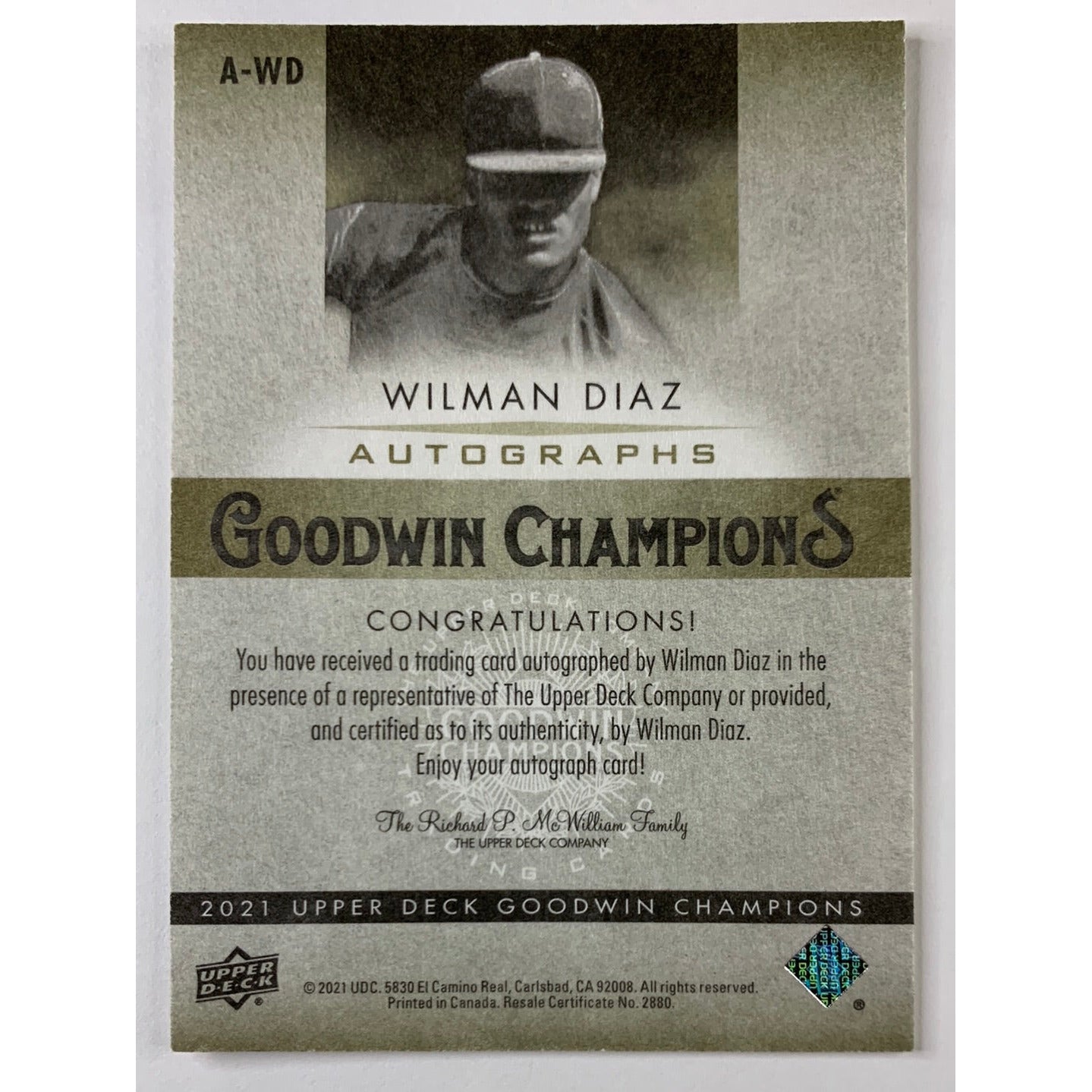 2021 Goodwin Wilman Diaz Autographs | Local Legends Cards & Collectibles
