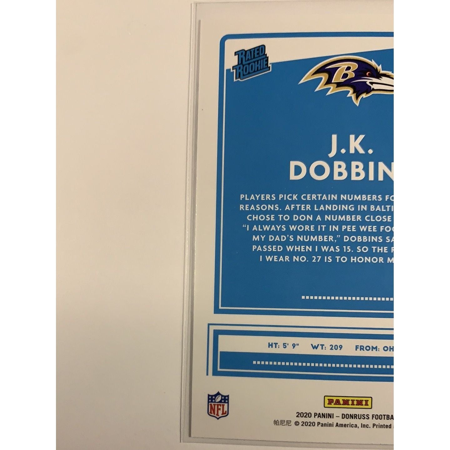 2020 Donruss J.K. Dobbins Rated Rookie | Local Legends Cards & Collectibles