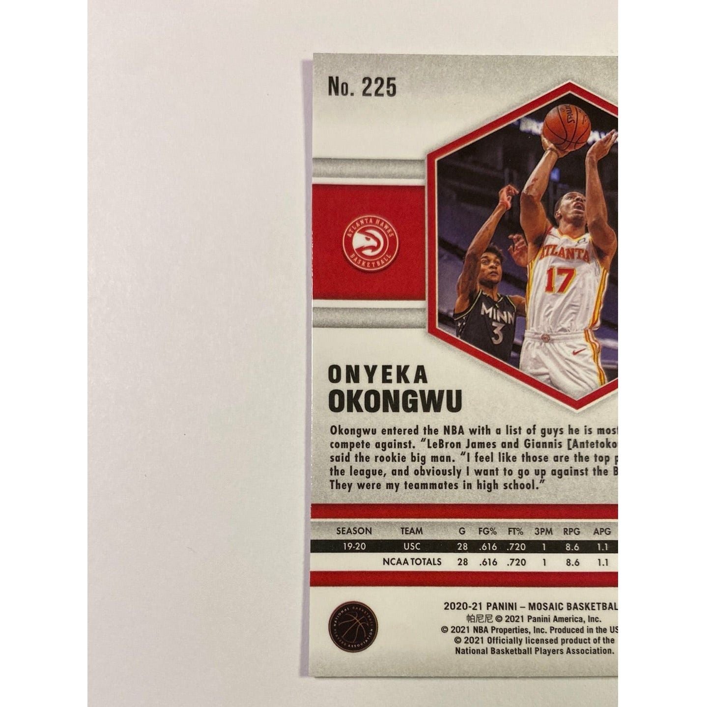 2020-21 Mosaic Onyeka Okongwu RC | Local Legends Cards & Collectibles
