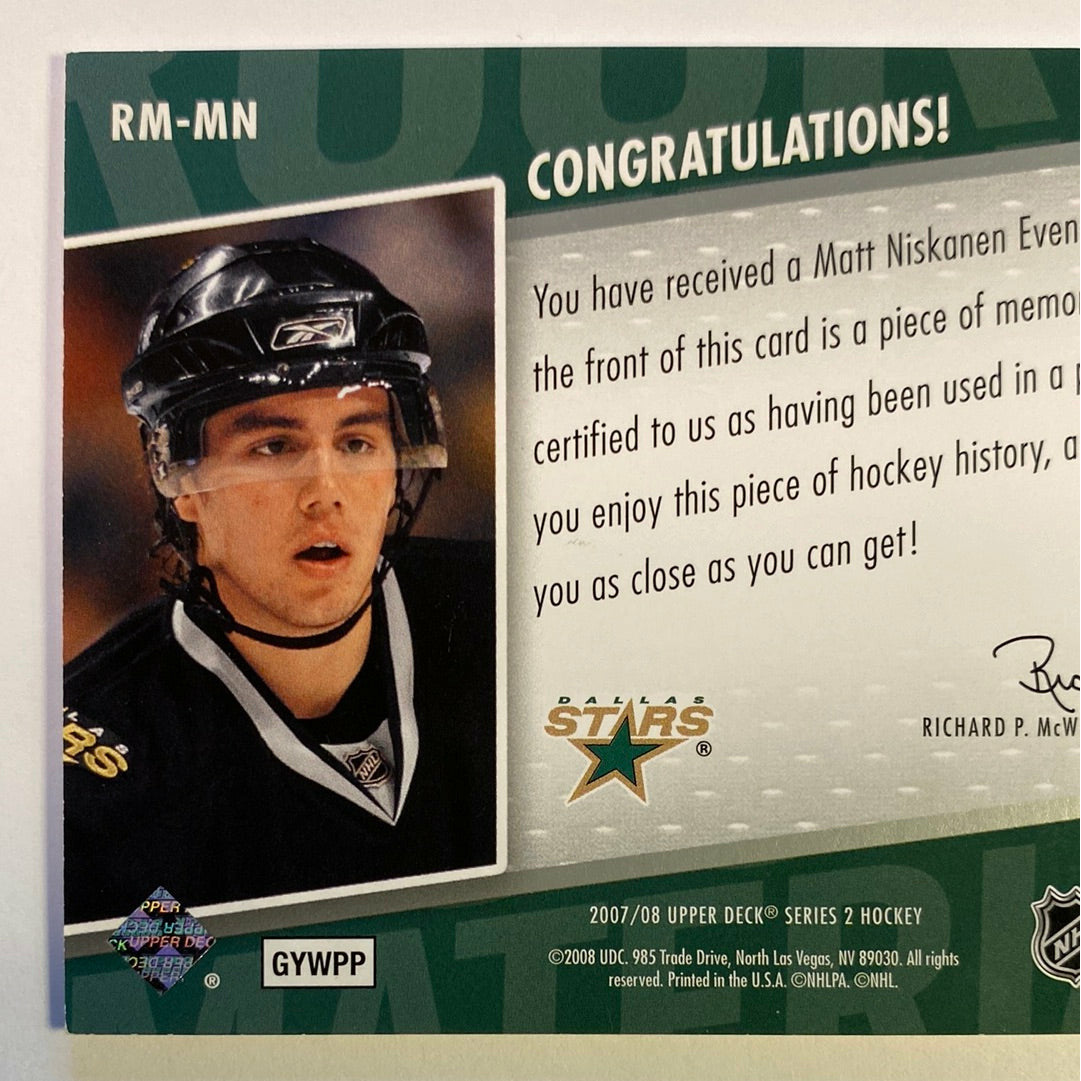 2007-08 Upper Deck Series 2 Matt Niskanen Rookie Materials | Local Legends Cards & Collectibles