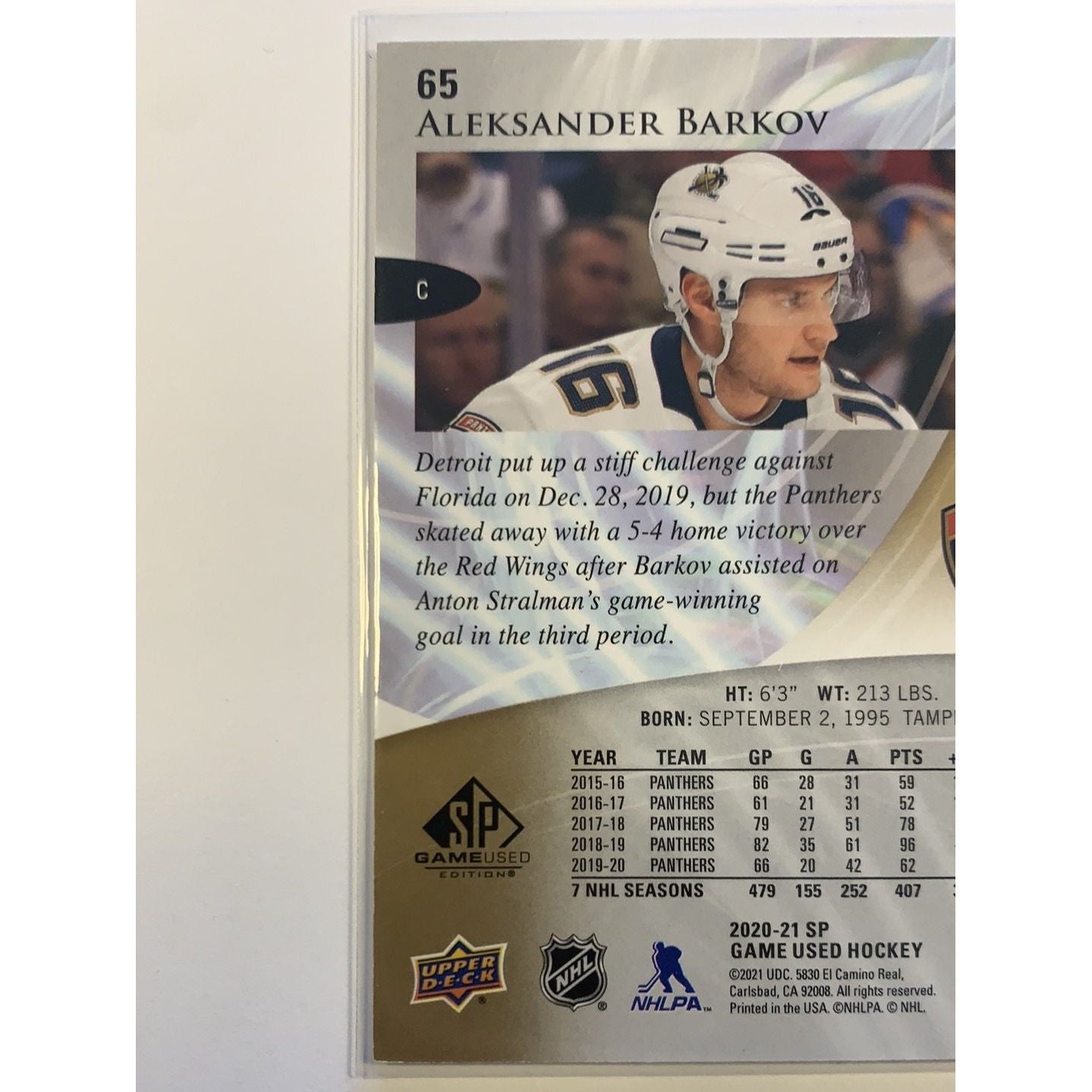 2020-21 SP Game Used Edition Aleksander Barkov /265 | Local Legends Cards & Collectibles