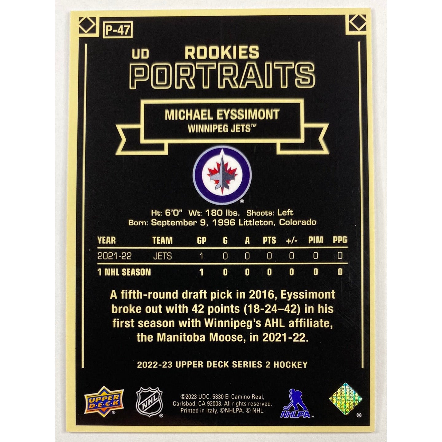 2022-23 Michael Eyssimont Rookies Portraits | Local Legends Cards & Collectibles