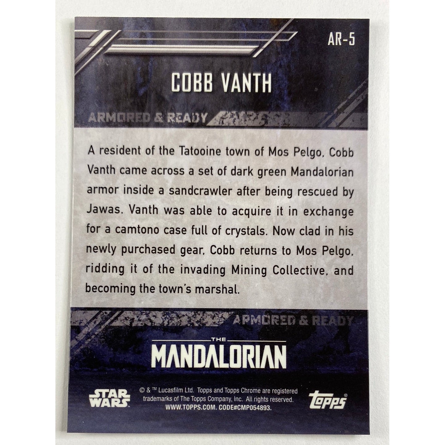 Topps Chrome The Mandalorian Armored And Ready Cobb Vanth Refractor | Local Legends Cards & Collectibles