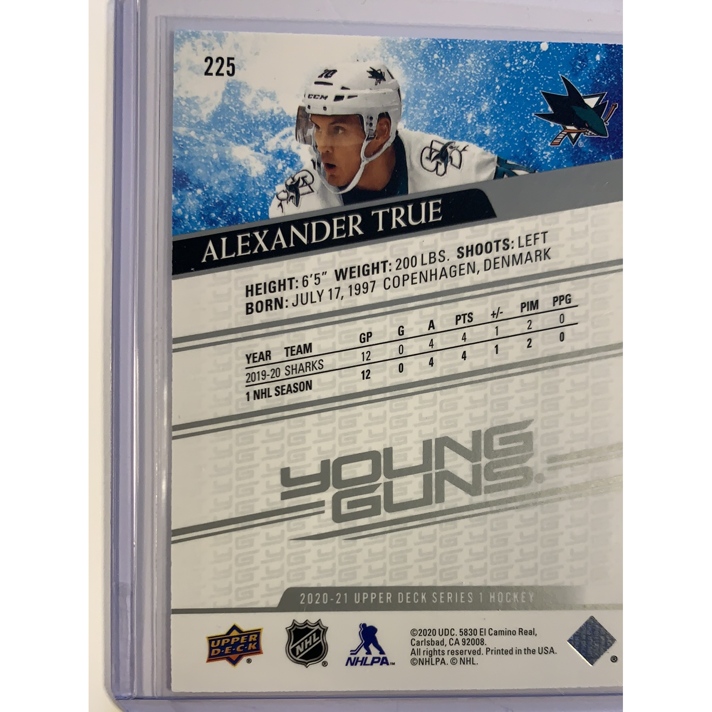 2020-21 Upper Deck Series 1 Alexander True Young Guns | Local Legends Cards & Collectibles