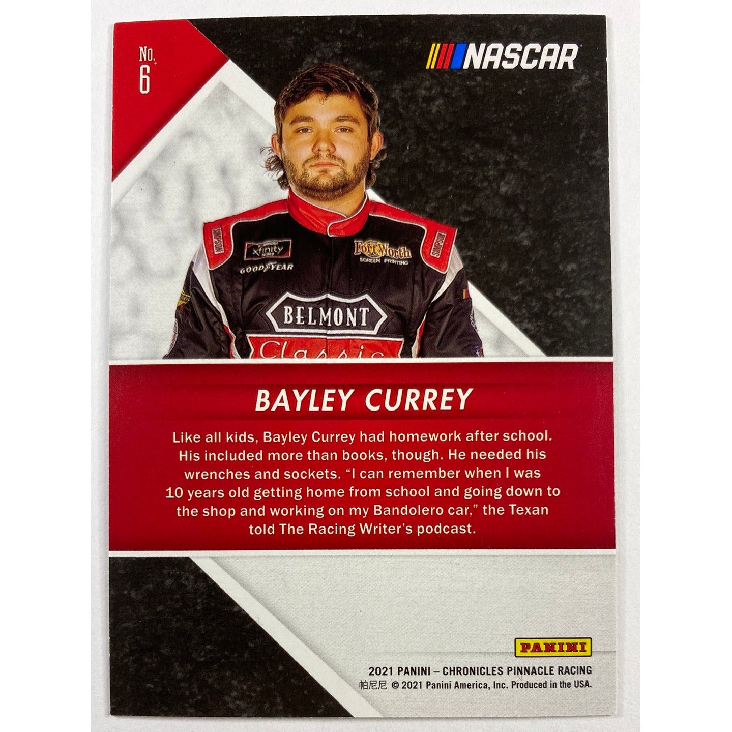 2021 Chronicles Pinnacle Bayley Currey Red Foil RC /99 | Local Legends Cards & Collectibles
