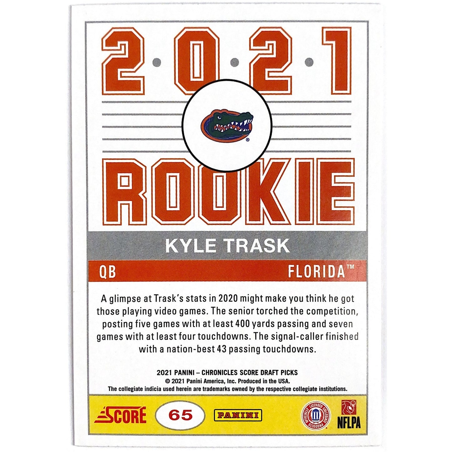 2021 Score Draft Picks Kyle Trask RC | Local Legends Cards & Collectibles