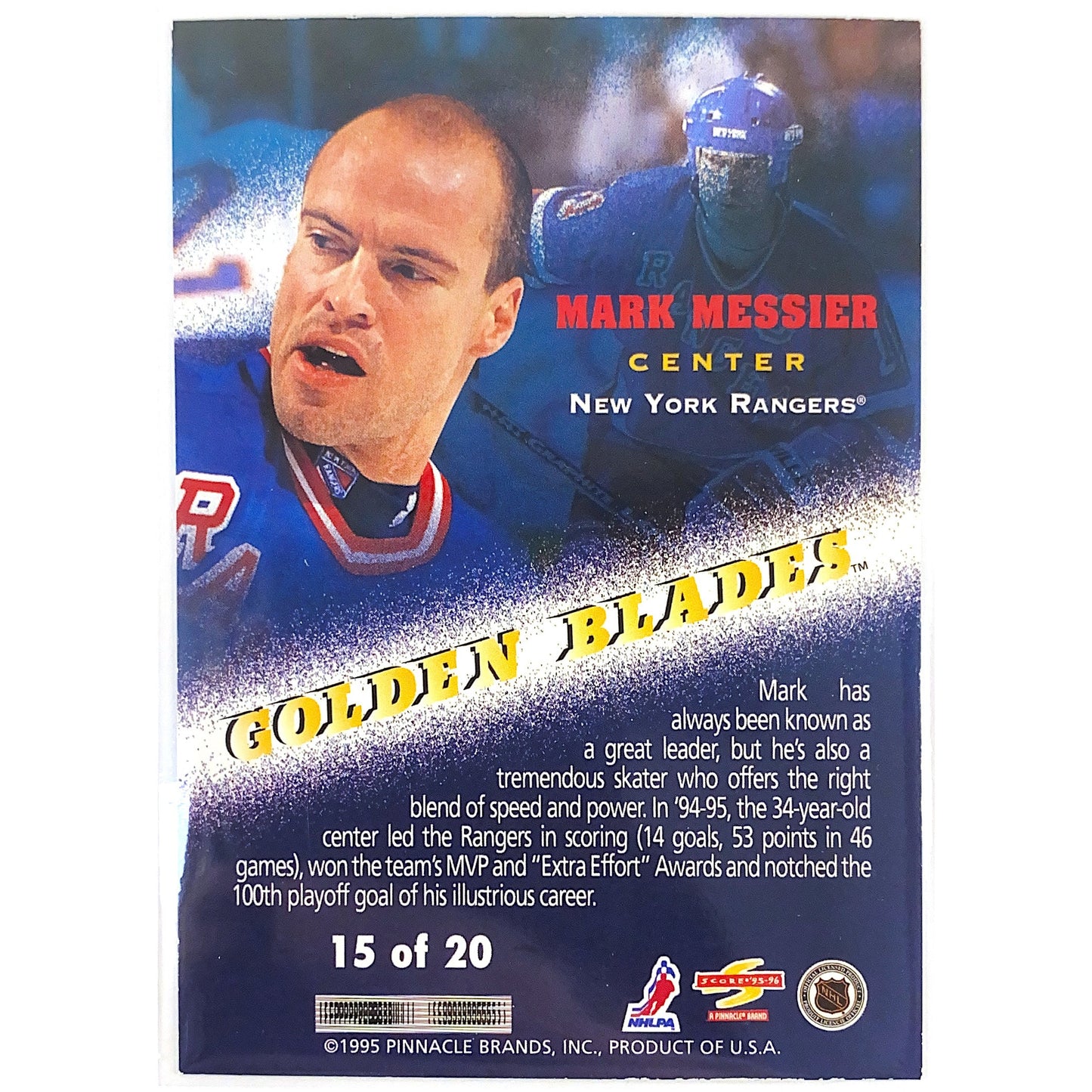 1995-96 Score Mark Messier Golden Blades SSP | Local Legends Cards & Collectibles