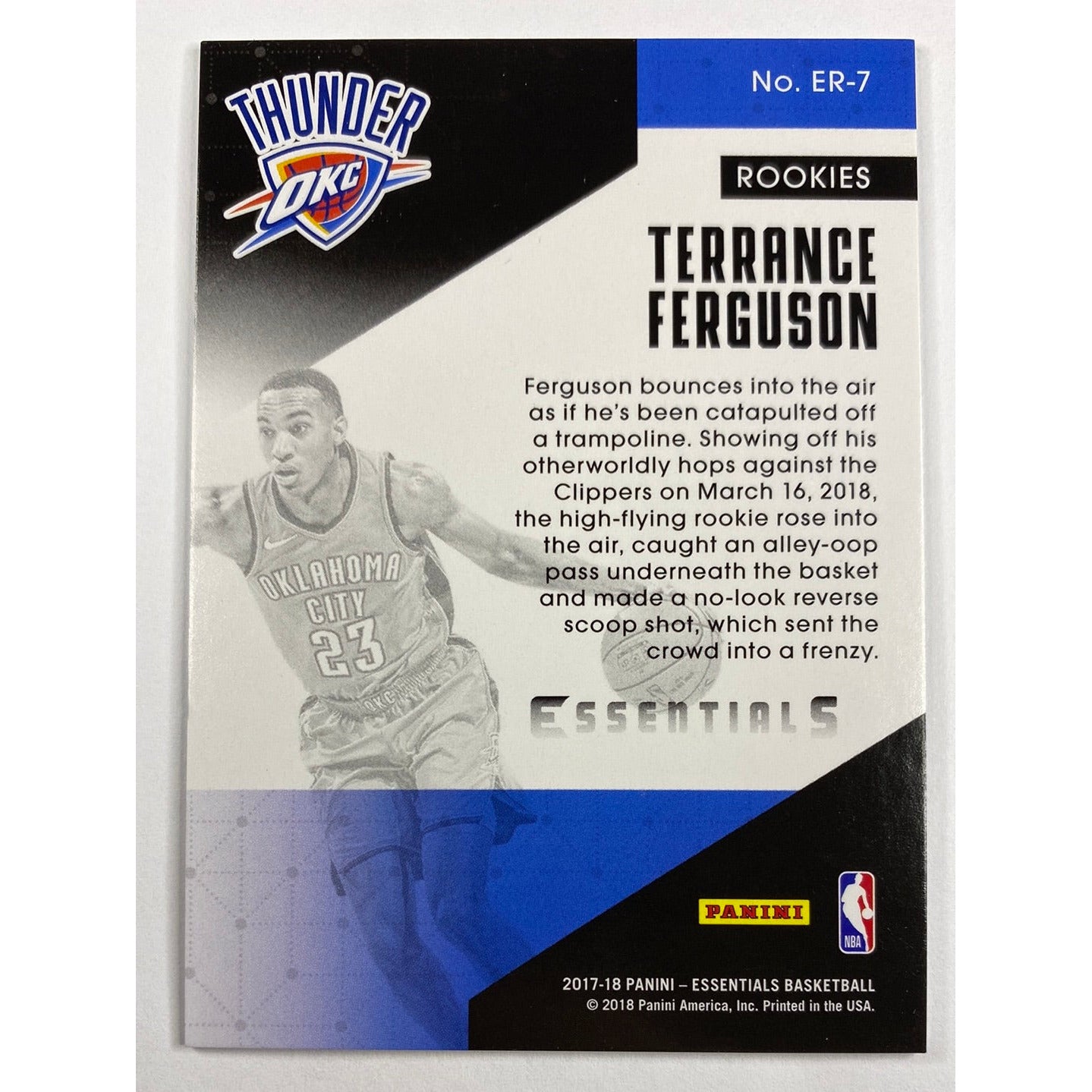 2017-18 Essentials Terrance Ferguson RC | Local Legends Cards & Collectibles