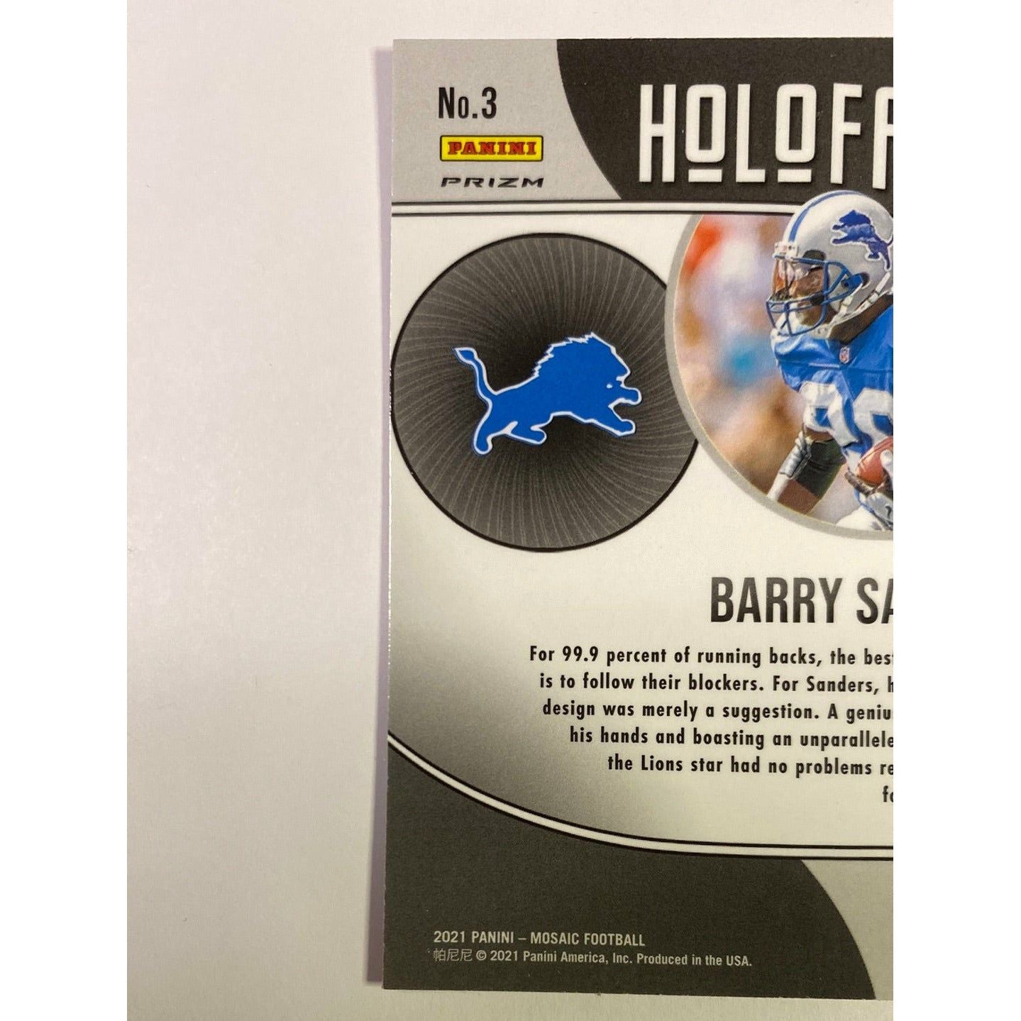 2021 Mosaic Barry Sanders Green HoloFame | Local Legends Cards & Collectibles