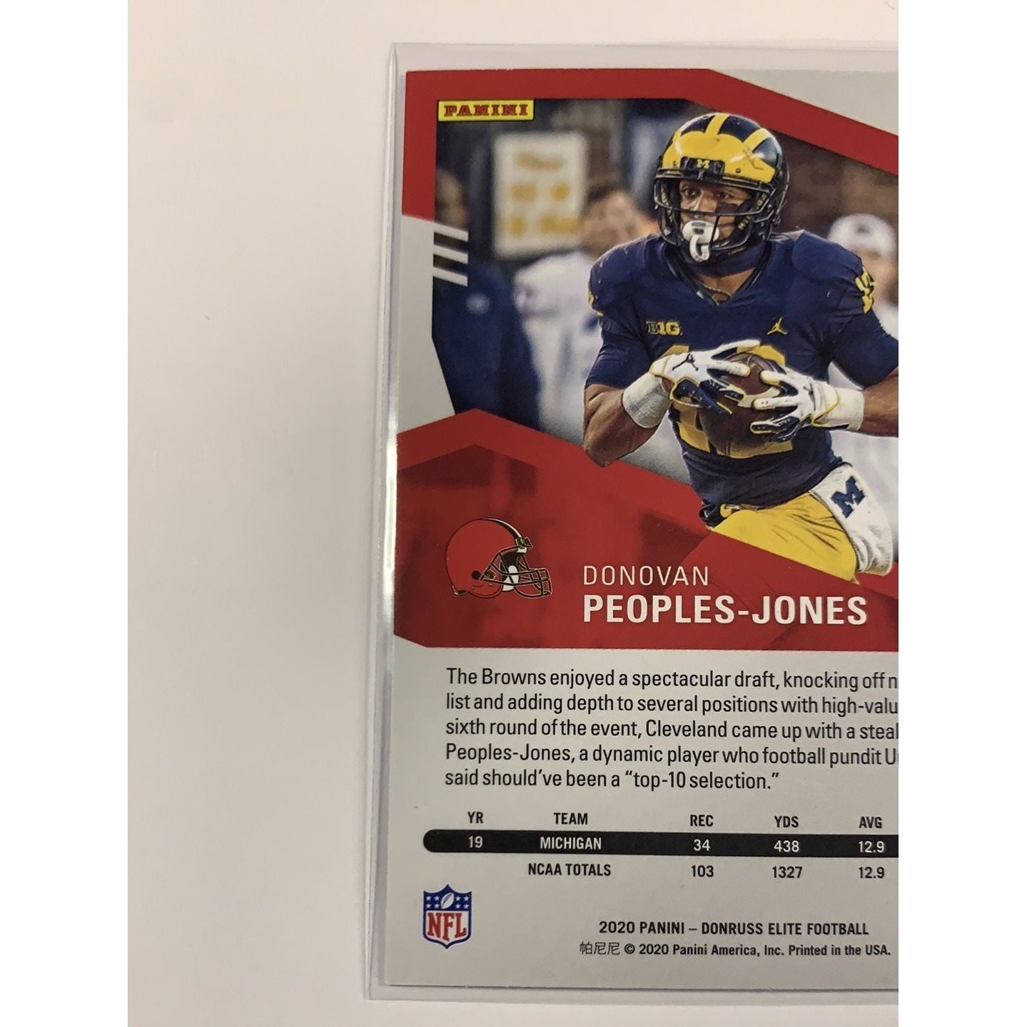 2020 Donruss Elite Donovan Peoples Jones RC Green Foil Parallel | Local Legends Cards & Collectibles