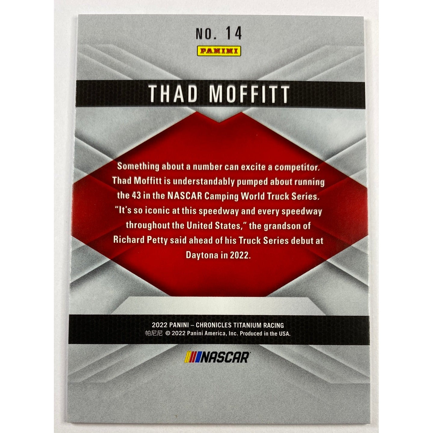 2022 Chronicles Titanium Thad Moffit | Local Legends Cards & Collectibles