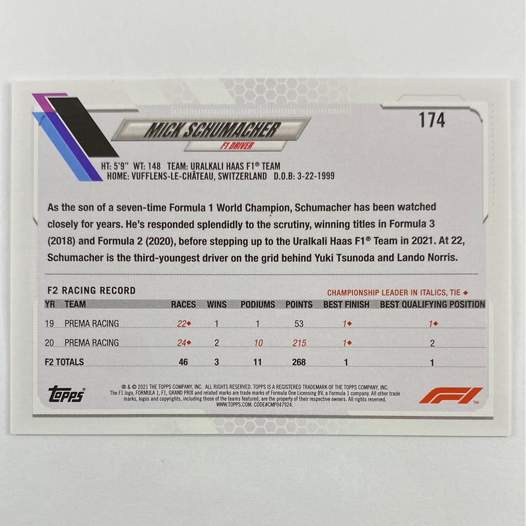 2021 Topps Mick Schumacher Freshest RC | Local Legends Cards & Collectibles