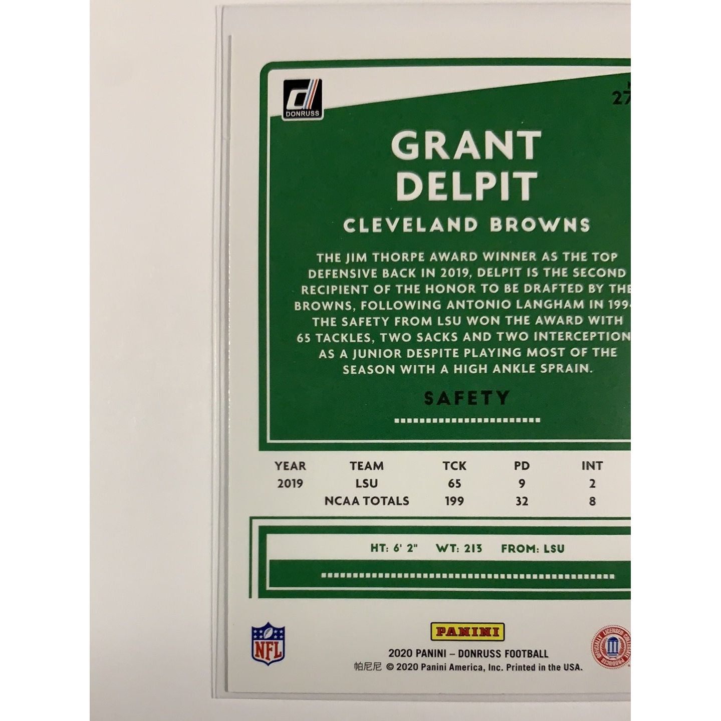 2020 Donruss Grant Delpit RC | Local Legends Cards & Collectibles