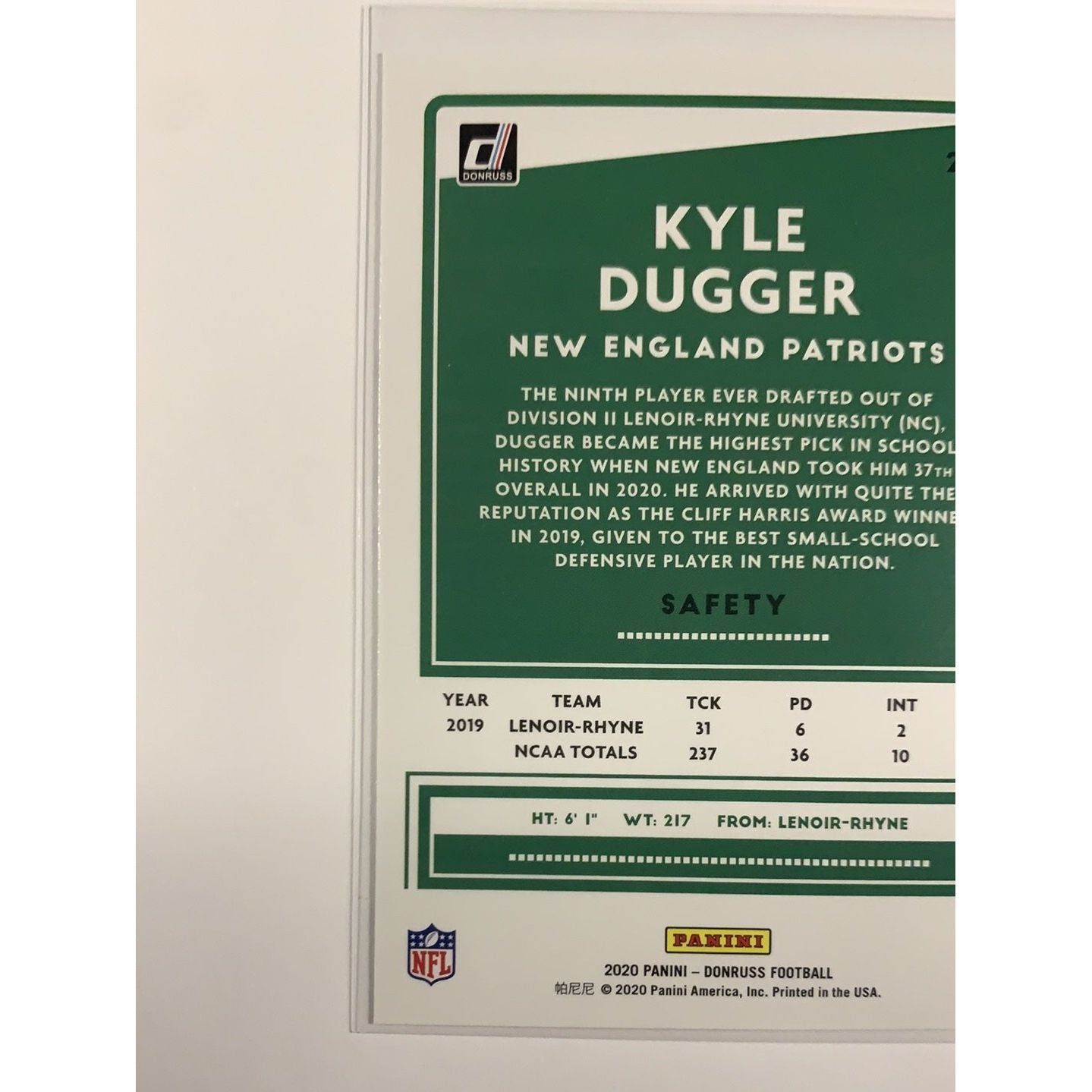 2020 Donruss Kyle Dugger RC | Local Legends Cards & Collectibles
