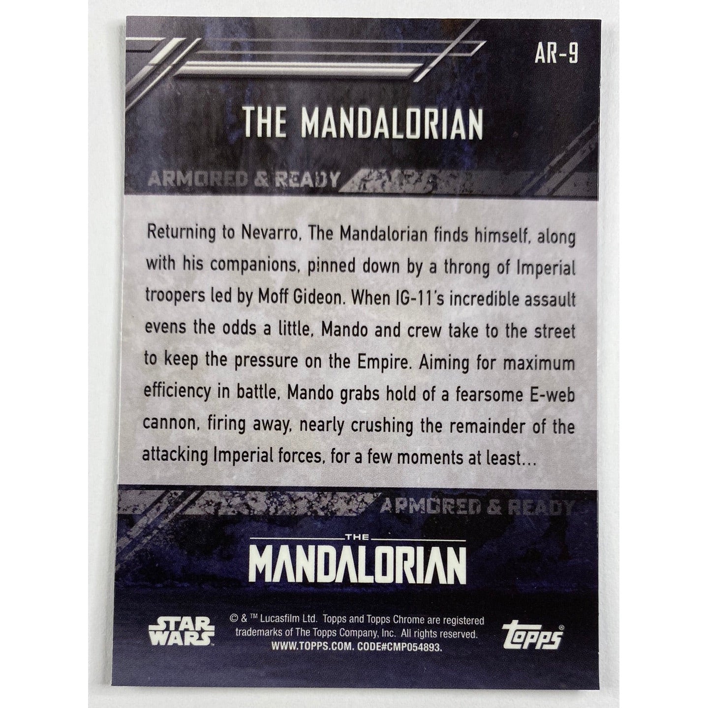 Topps Chrome The Mandalorian Armored And Ready The Mandalorian AR-9 Refractor | Local Legends Cards & Collectibles