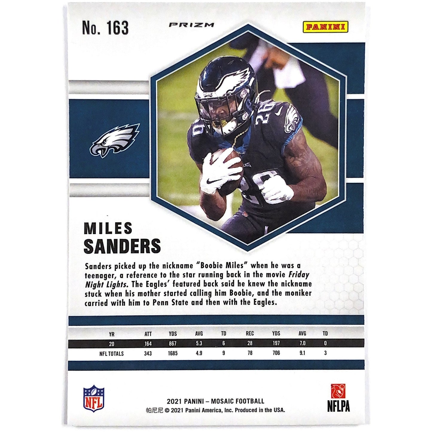 2021 Mosaic Miles Sanders Blue Reactive Prizm | Local Legends Cards & Collectibles