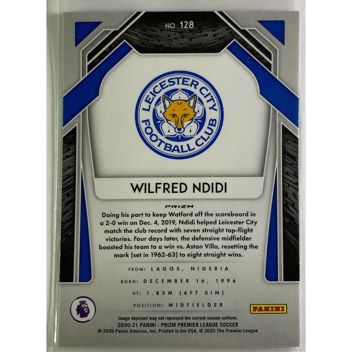 2020-21 Prizm Premier League Wilfred Ndidi Pink Wave Prizm | Local Legends Cards & Collectibles