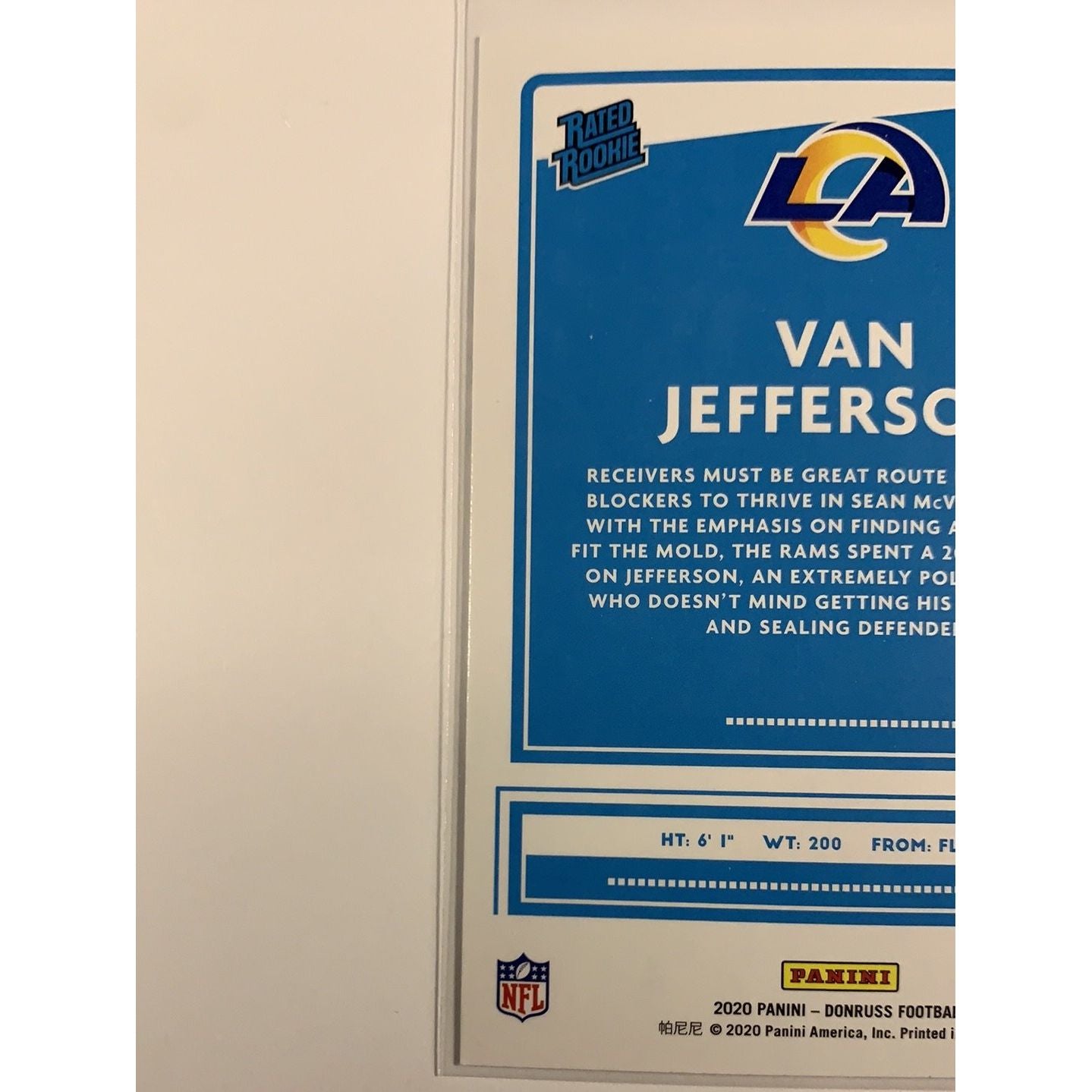 2020 Donruss Van Jefferson Rated Rookie | Local Legends Cards & Collectibles
