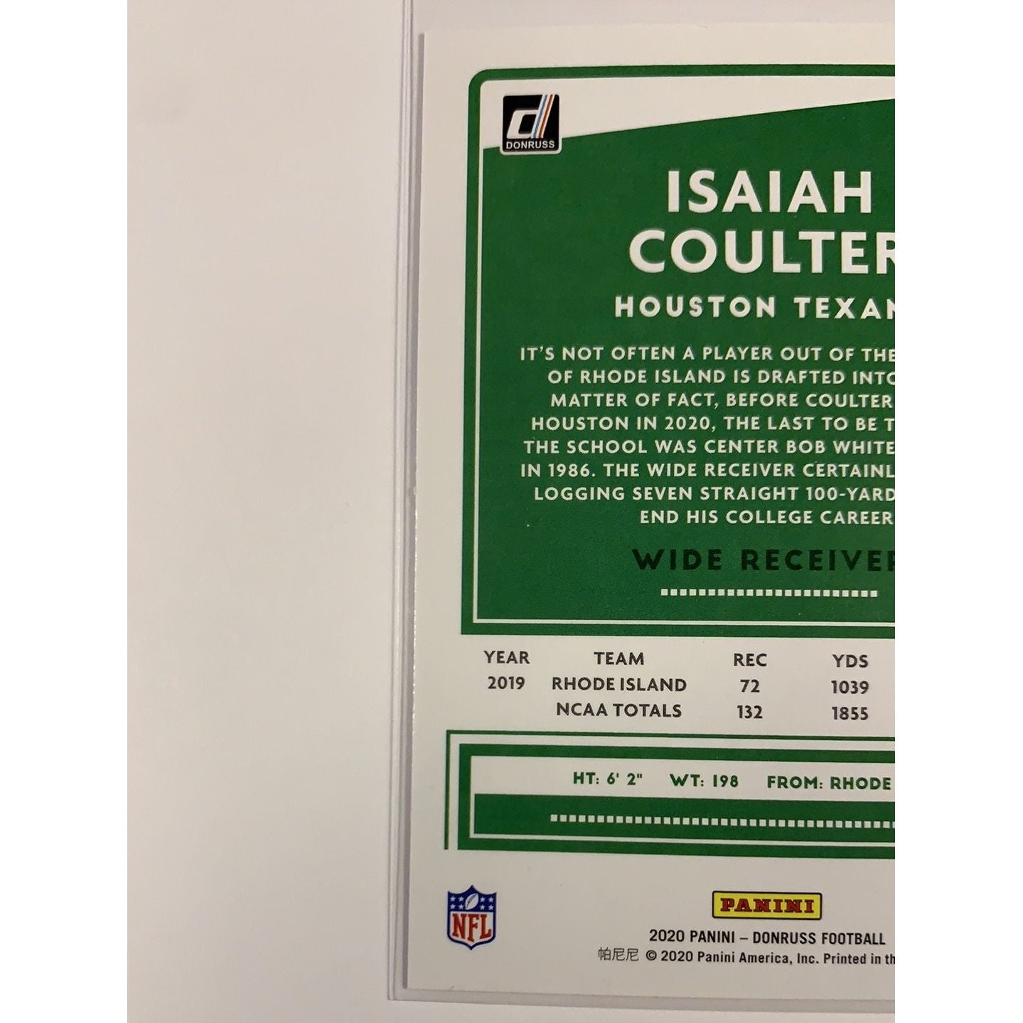 2020 Donruss Isaiah Coulter Red Press Proof RC | Local Legends Cards & Collectibles
