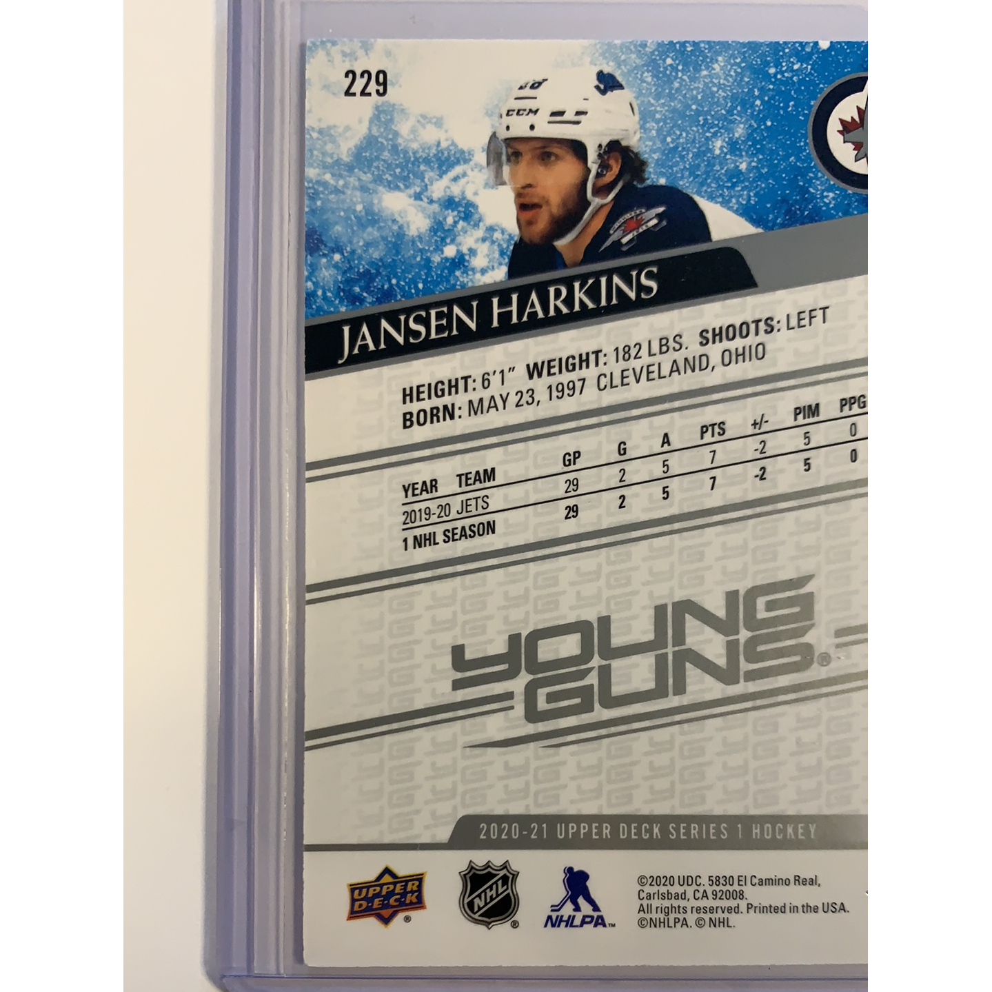 2020-21 Upper Deck Series 1 Jansen Harkins Young Guns | Local Legends Cards & Collectibles