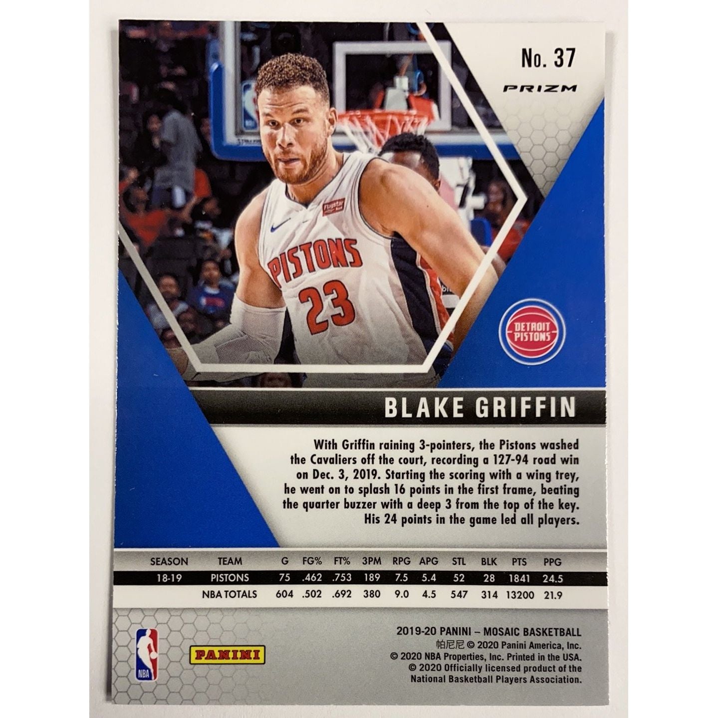 2019-20 Mosaic Blake Griffin Orange Reactive Prizm | Local Legends Cards & Collectibles