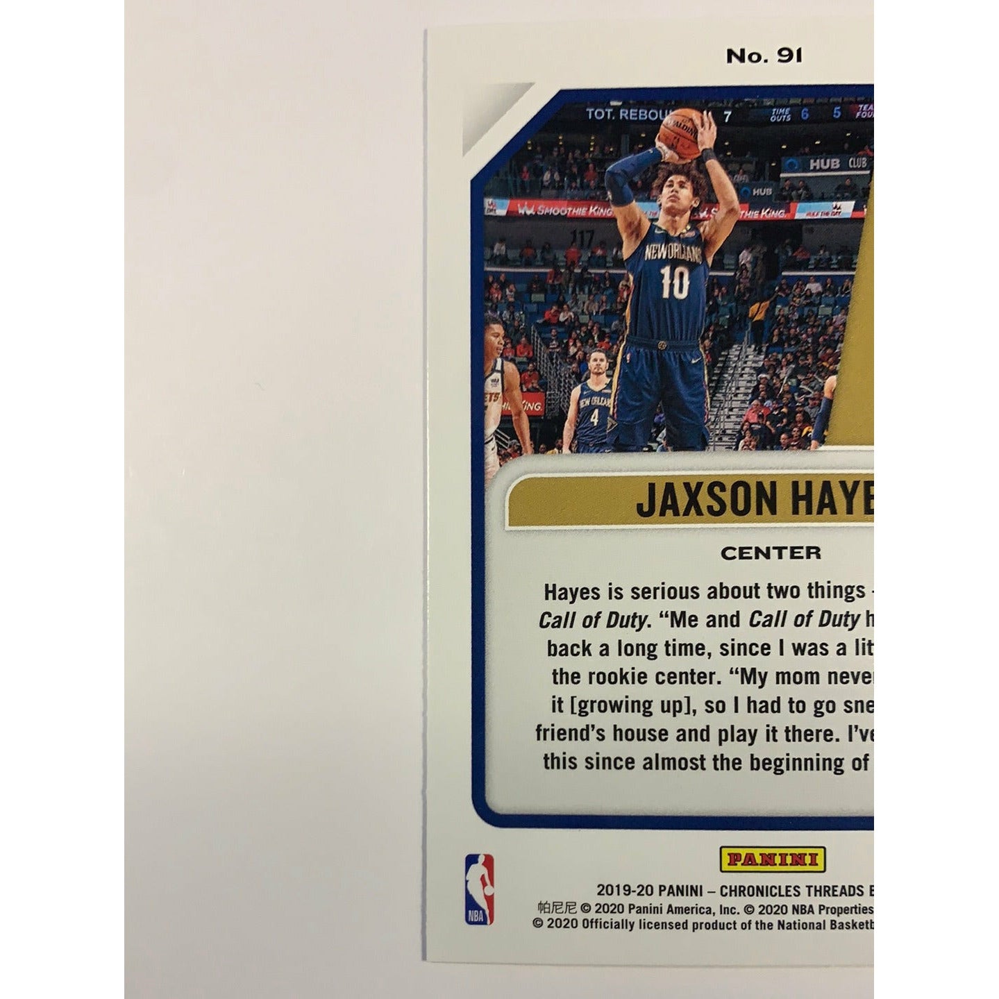 2019-20 Chronicles Threads Jaxson Hayes RC | Local Legends Cards & Collectibles