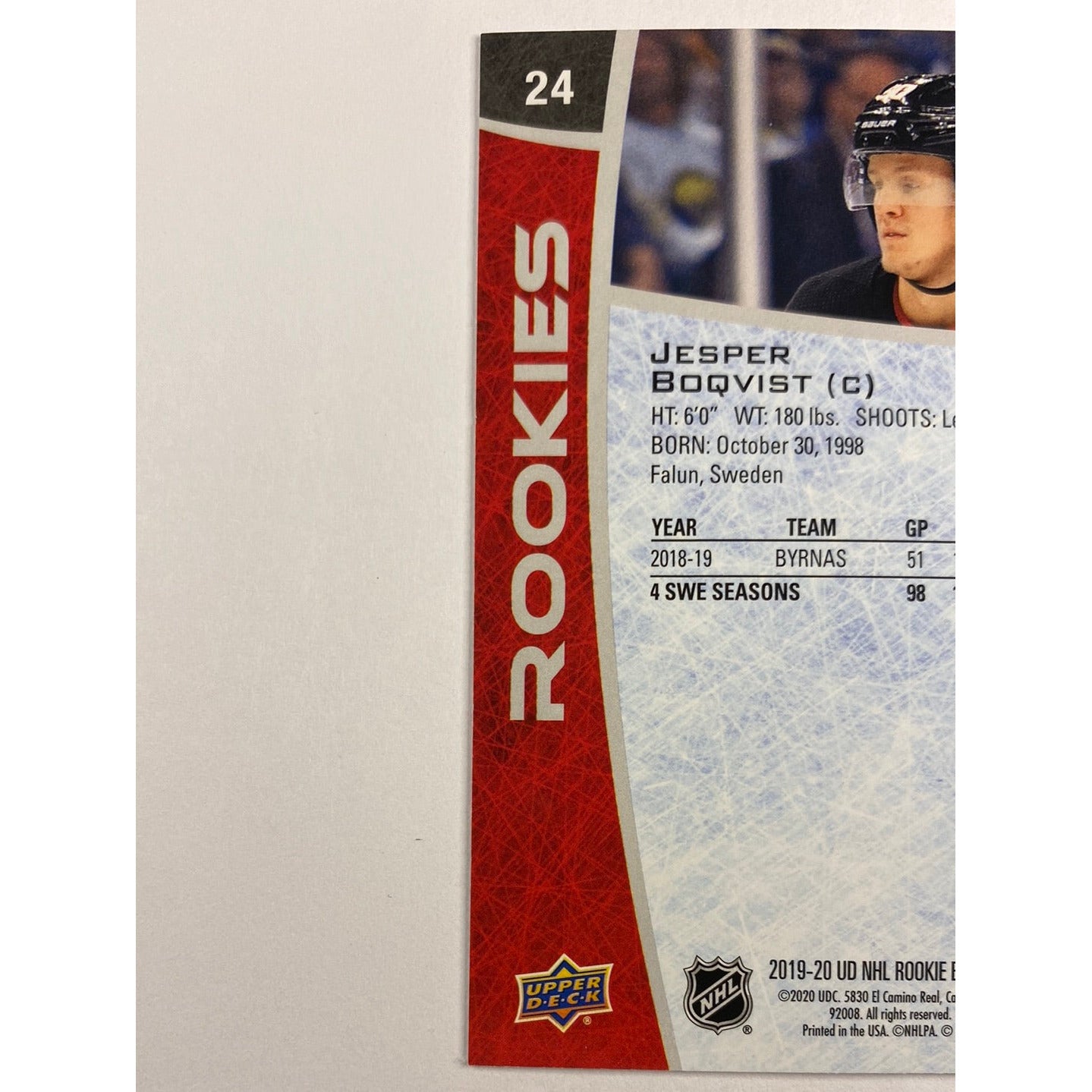 2019-20 Box Set Jesper Boqvist RC | Local Legends Cards & Collectibles