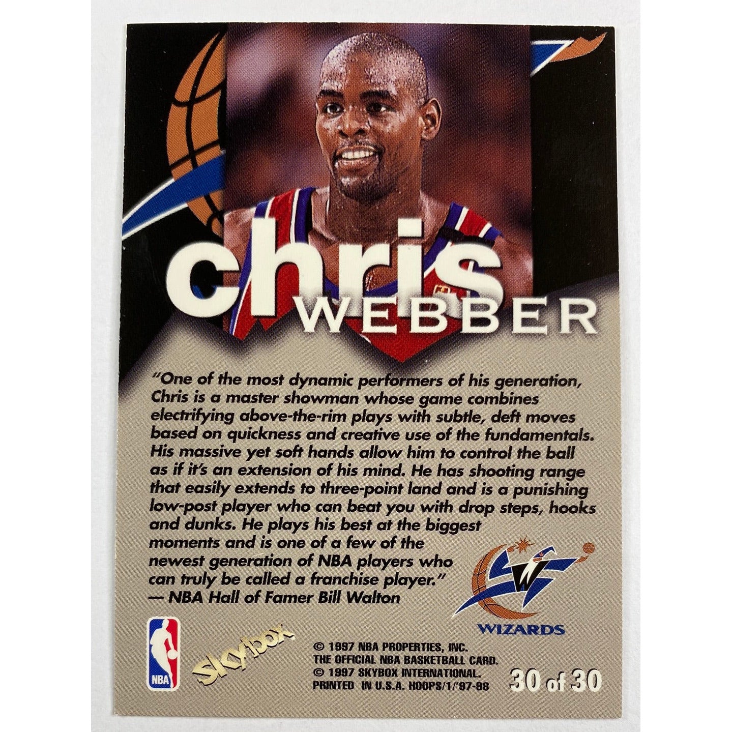 1997-98 Hoops Bill Walton Talkin Hoops Chris Webber | Local Legends Cards & Collectibles