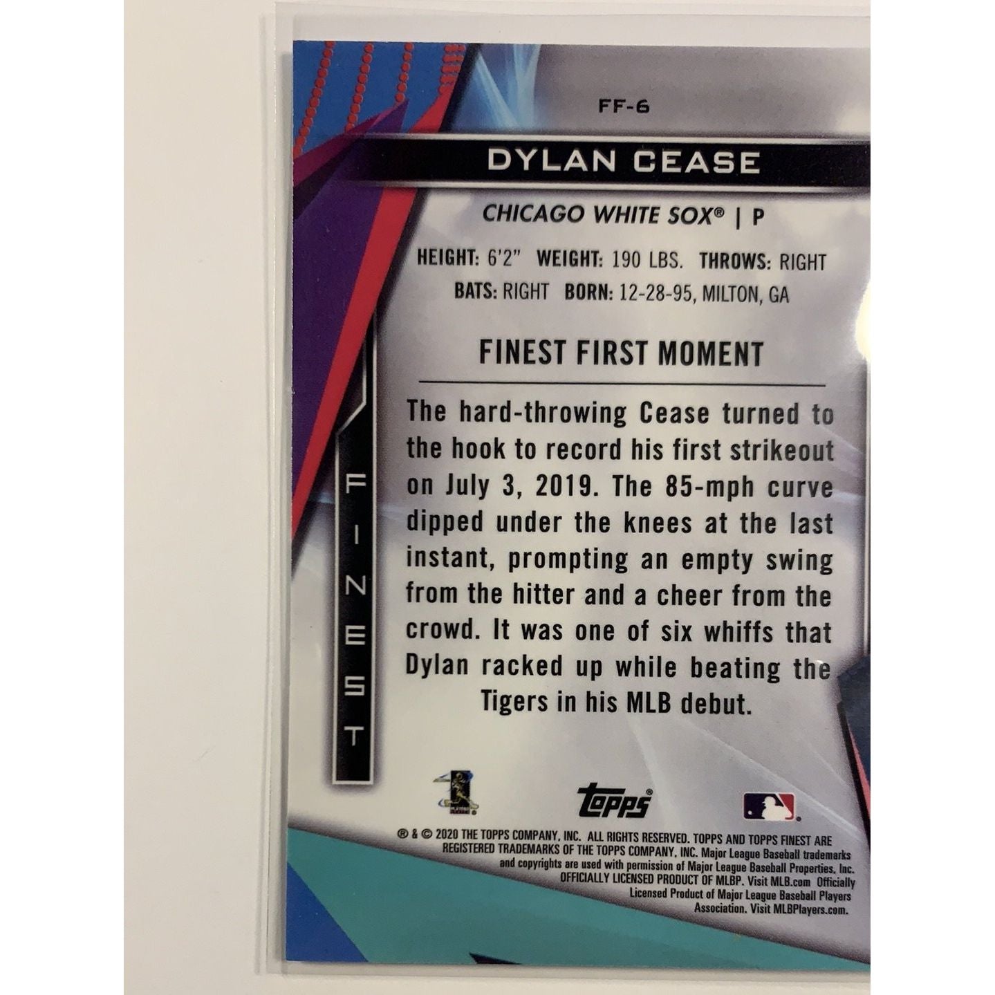 2020 Topps Finest First Dylan Cease RC | Local Legends Cards & Collectibles