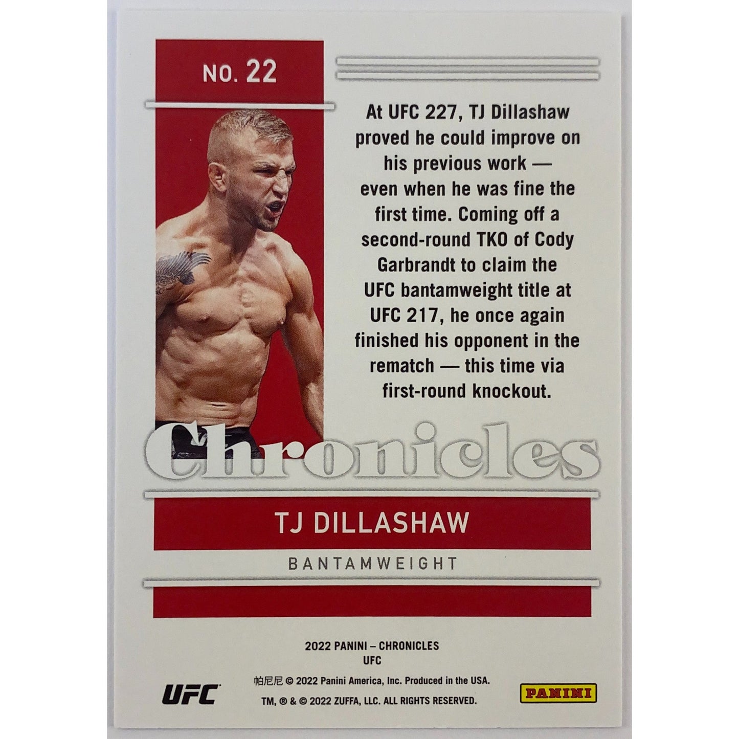 2022 Chronicles TJ Dillashaw Purple /49 | Local Legends Cards & Collectibles