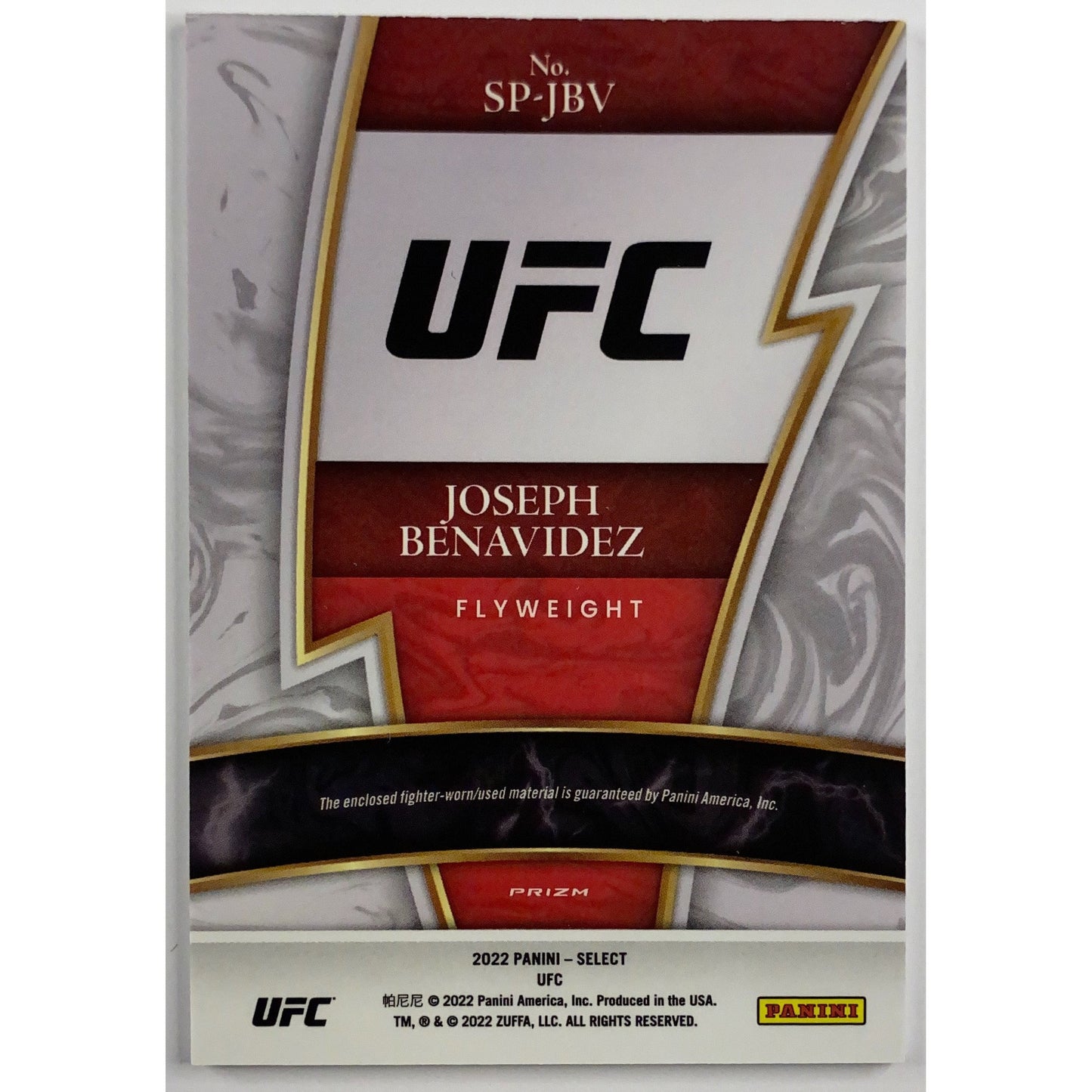 2022 Select Joseph Benavidez Silver Holo Prizm Fighter Used Relic | Local Legends Cards & Collectibles