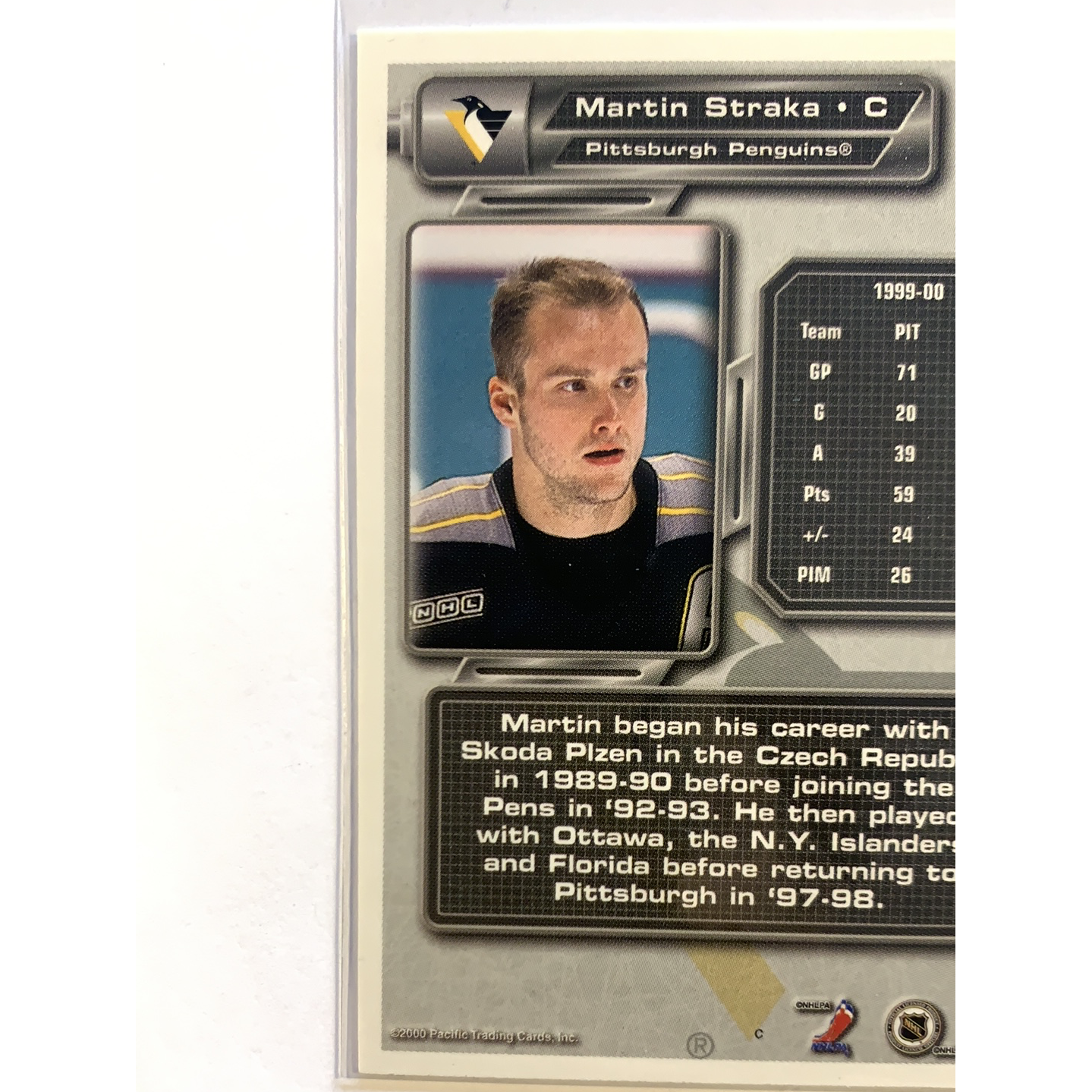 2000-01 Pacific Paramount Martin Straka Gold Holo /74 | Local Legends Cards & Collectibles