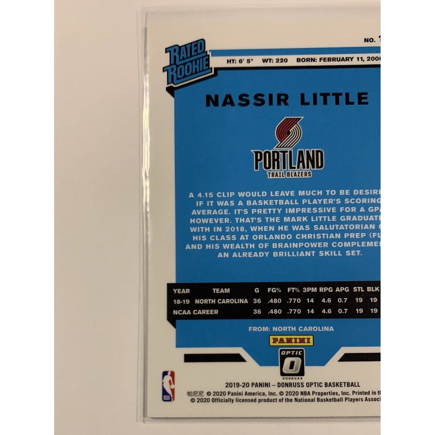 2019-20 Donruss Optic Nassir Little Rated Rookie | Local Legends Cards & Collectibles