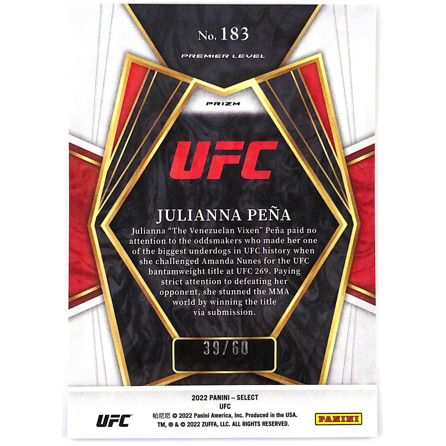 2022 Select Julianna Peña Purple Prizm /60 | Local Legends Cards & Collectibles