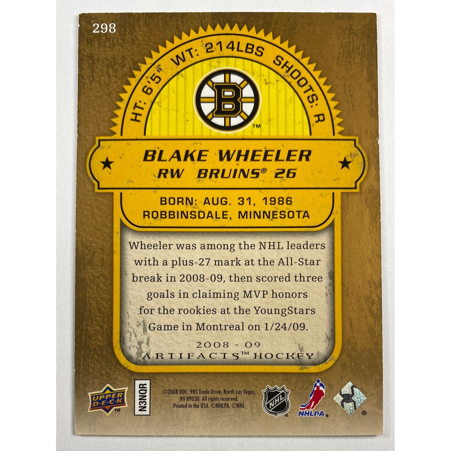 2008-09 Artifacts Blake Wheeler Rookie Card /999 | Local Legends Cards & Collectibles