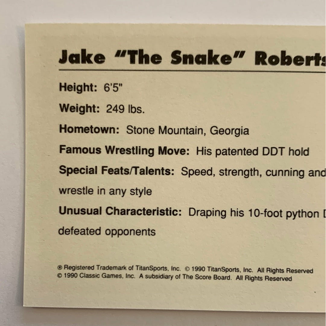 1990 Titan Sports Jake “the Snake” Roberts | Local Legends Cards & Collectibles