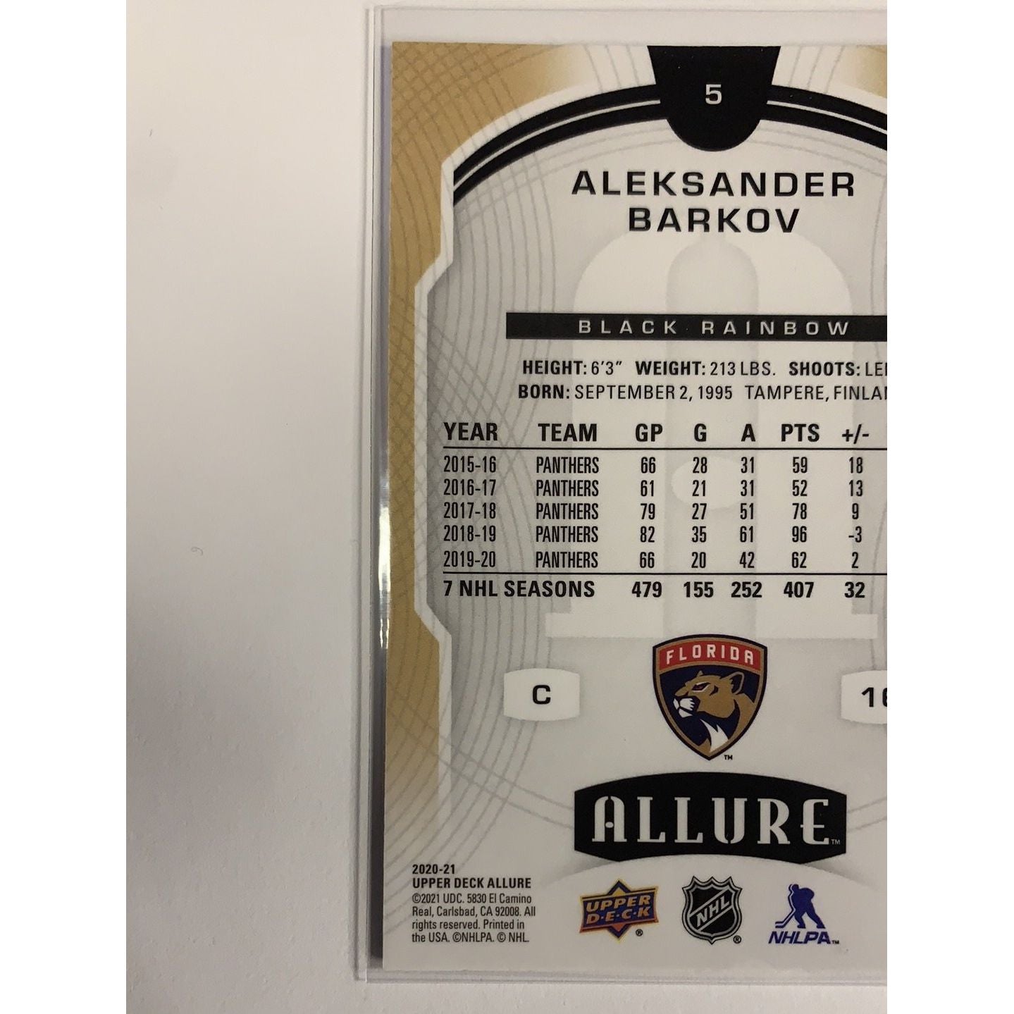 2020-21 Allure Aleksander Barkov Black Rainbow | Local Legends Cards & Collectibles
