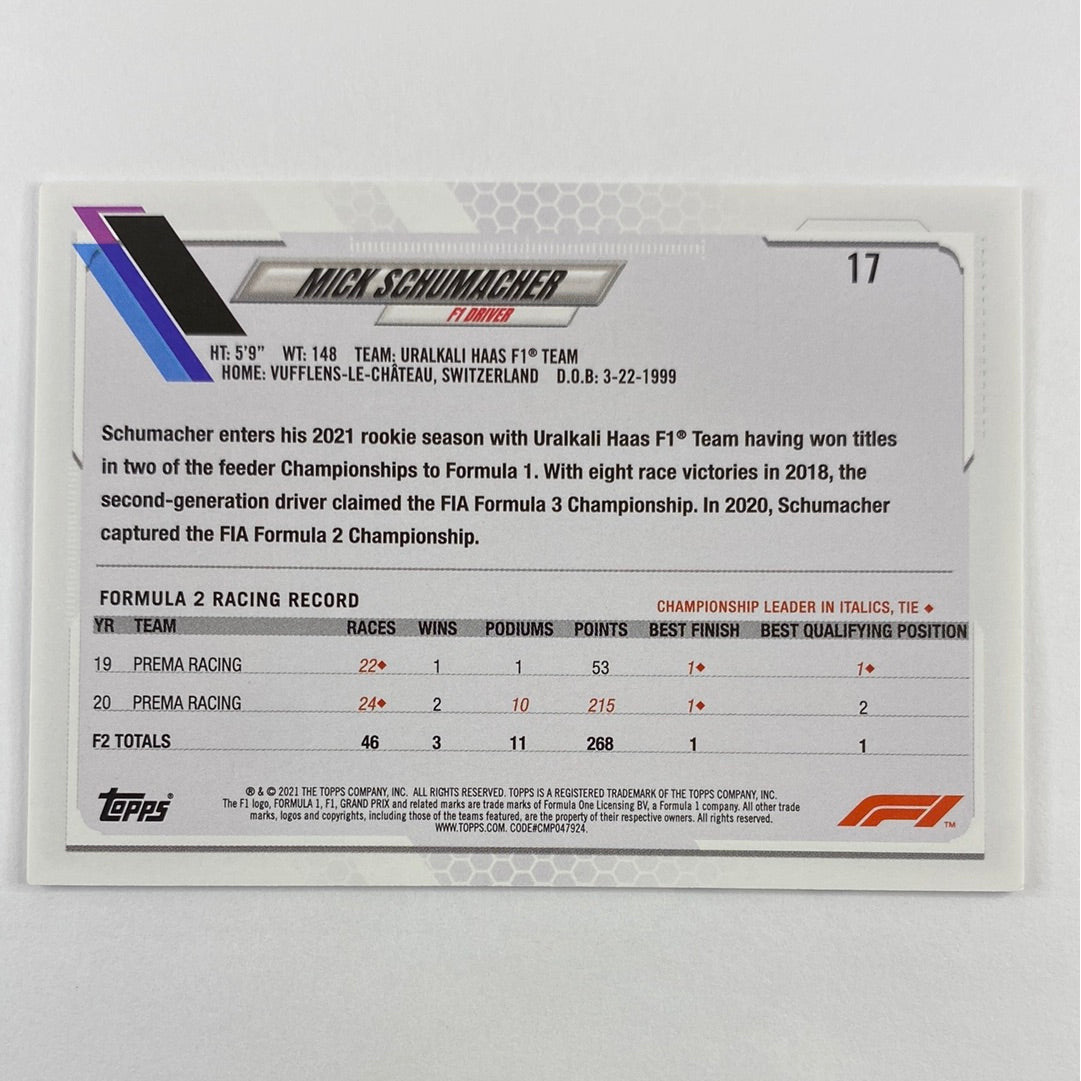 2021 Topps Mick Schumacher RC | Local Legends Cards & Collectibles
