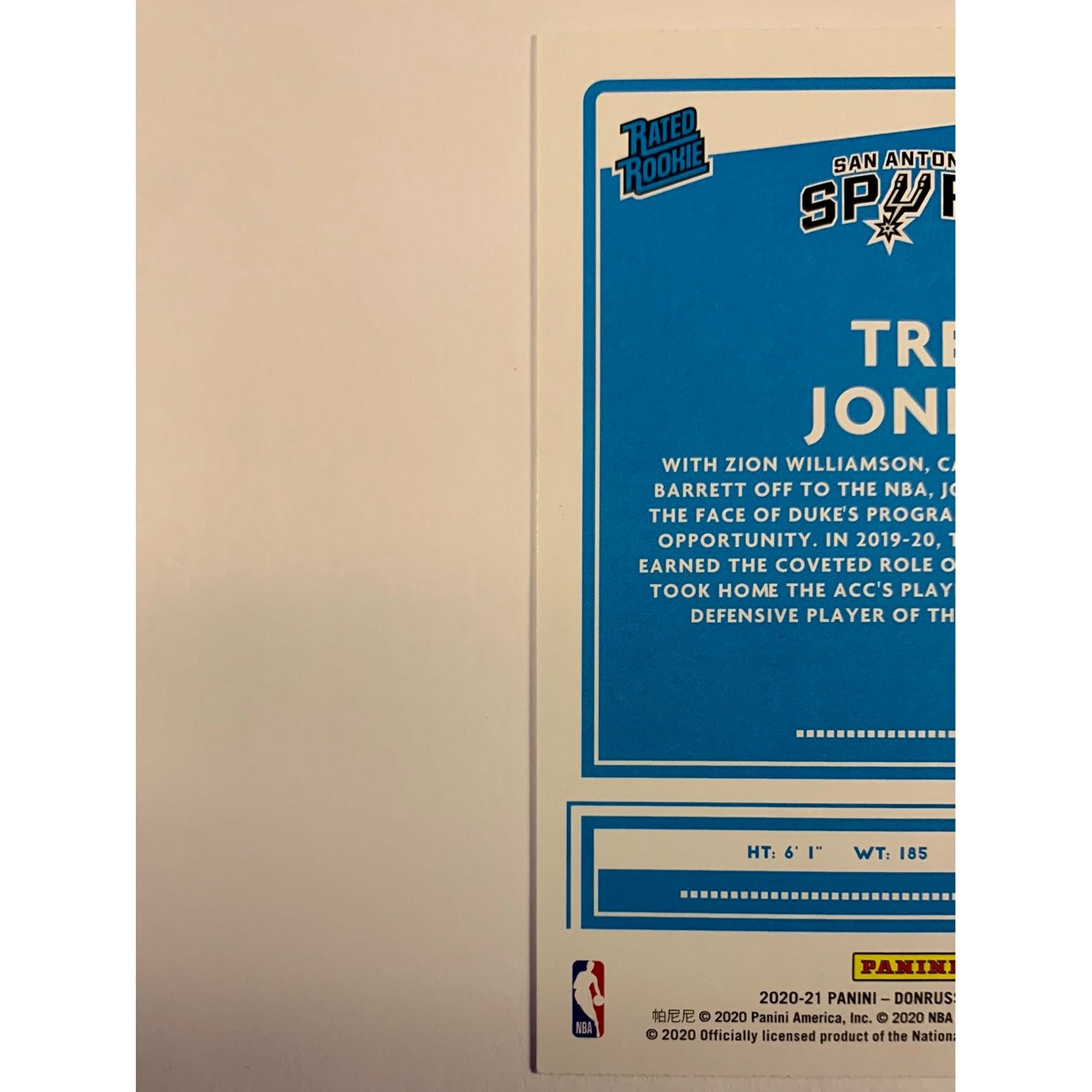 2020-21 Donruss Tre Jones Rated Rookie | Local Legends Cards & Collectibles
