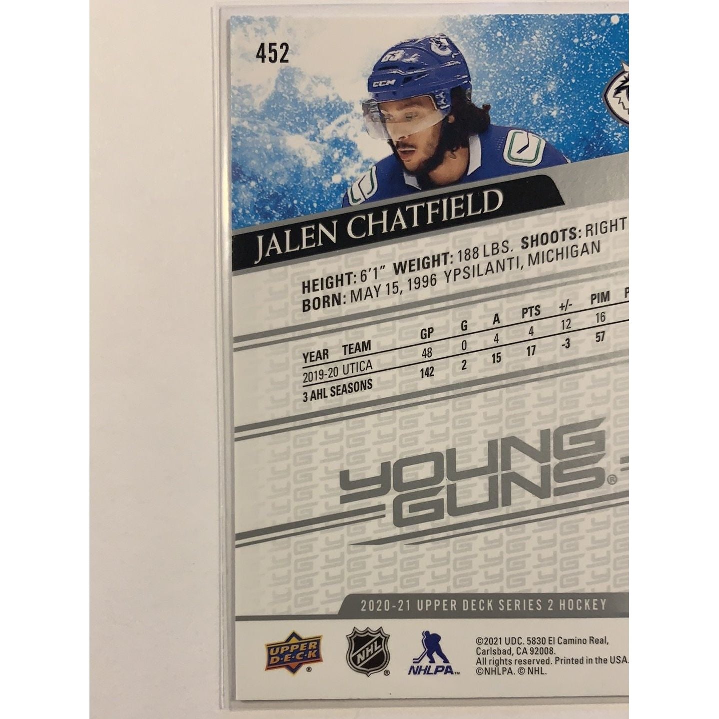 2020-21 Upper Deck Series 2 Jalen Chatfield Young Guns | Local Legends Cards & Collectibles
