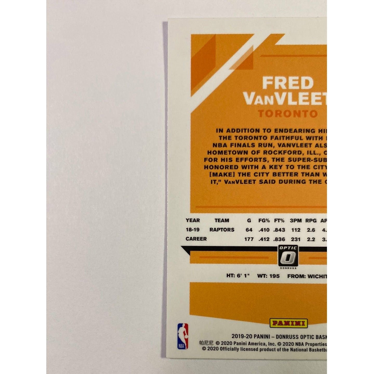 2019-20 Donruss Optic Fred VanVleet Silver Wave Prizm | Local Legends Cards & Collectibles