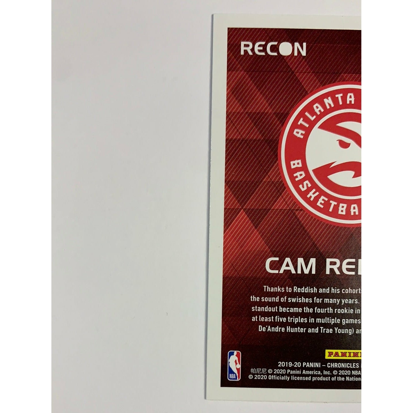 2019-20 Chronicles Recon Cam Reddish Rookie Card | Local Legends Cards & Collectibles