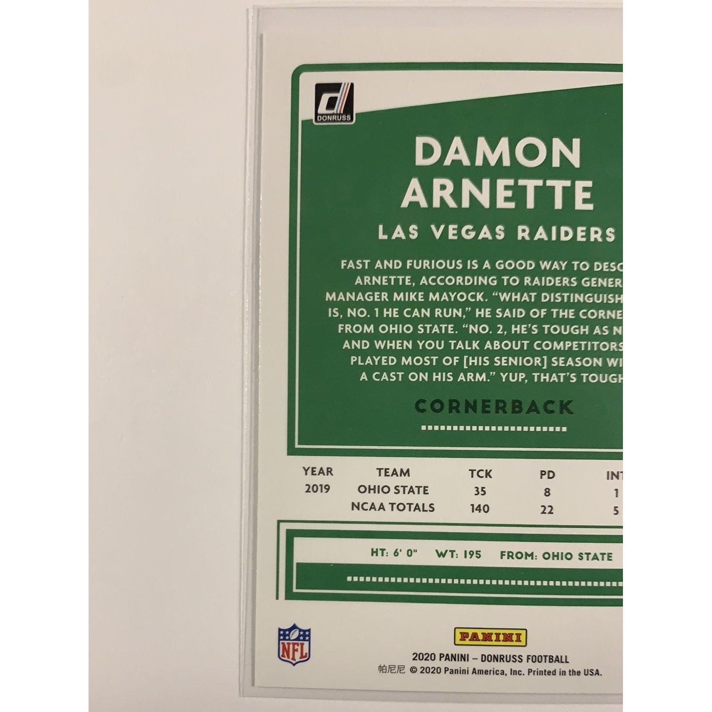 2020 Donruss Damon Arnette RC | Local Legends Cards & Collectibles