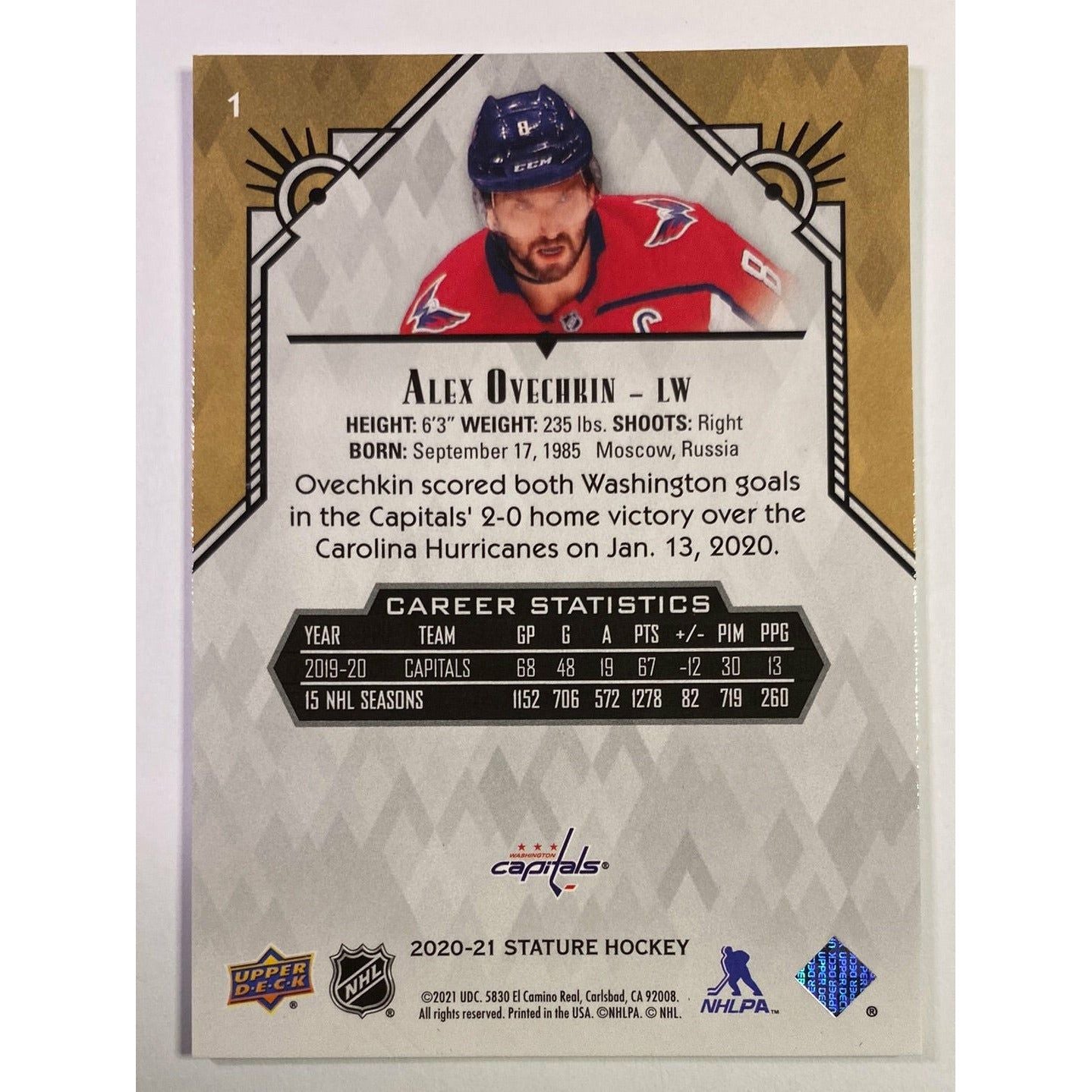 2020-21 Stature Alex Ovechkin | Local Legends Cards & Collectibles